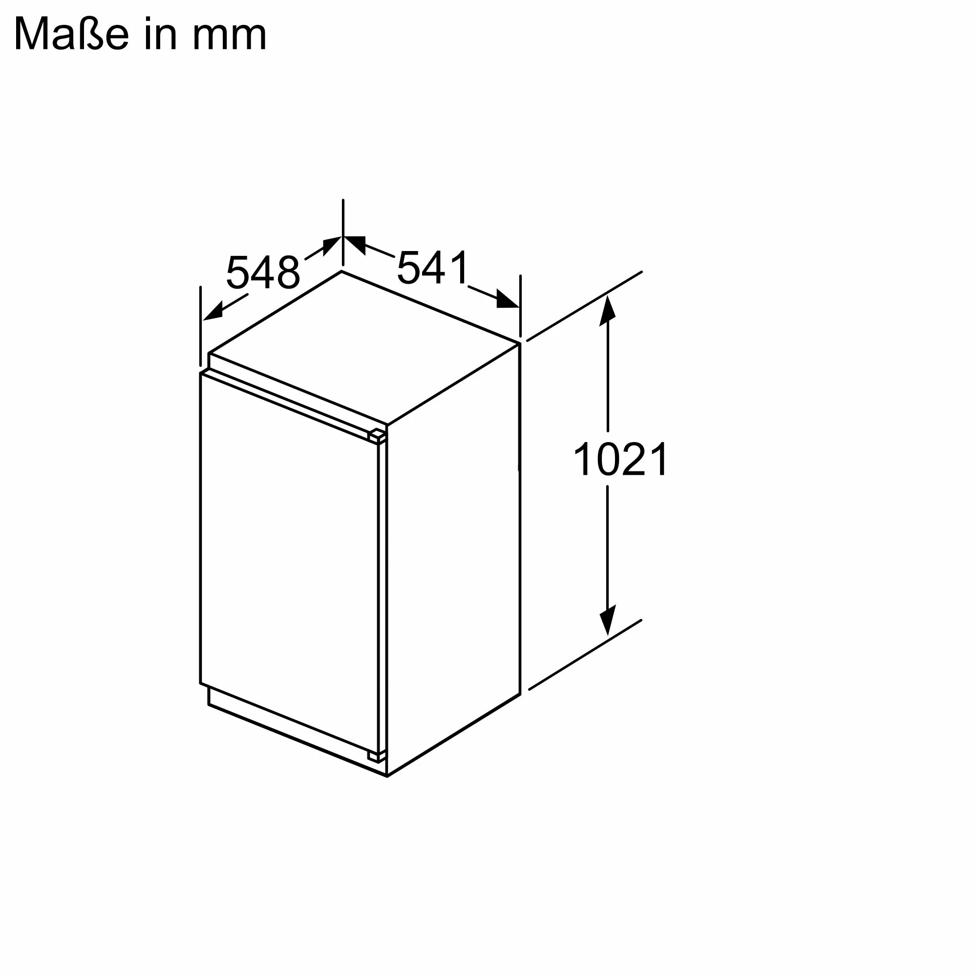 NEFF Einbaukühlschrank »KI2321SE0«, KI2321SE0, 102,1 cm hoch, 56 cm breit, Fresh Safe: Schublade für flexible Lagerung von Obst & Gemüse