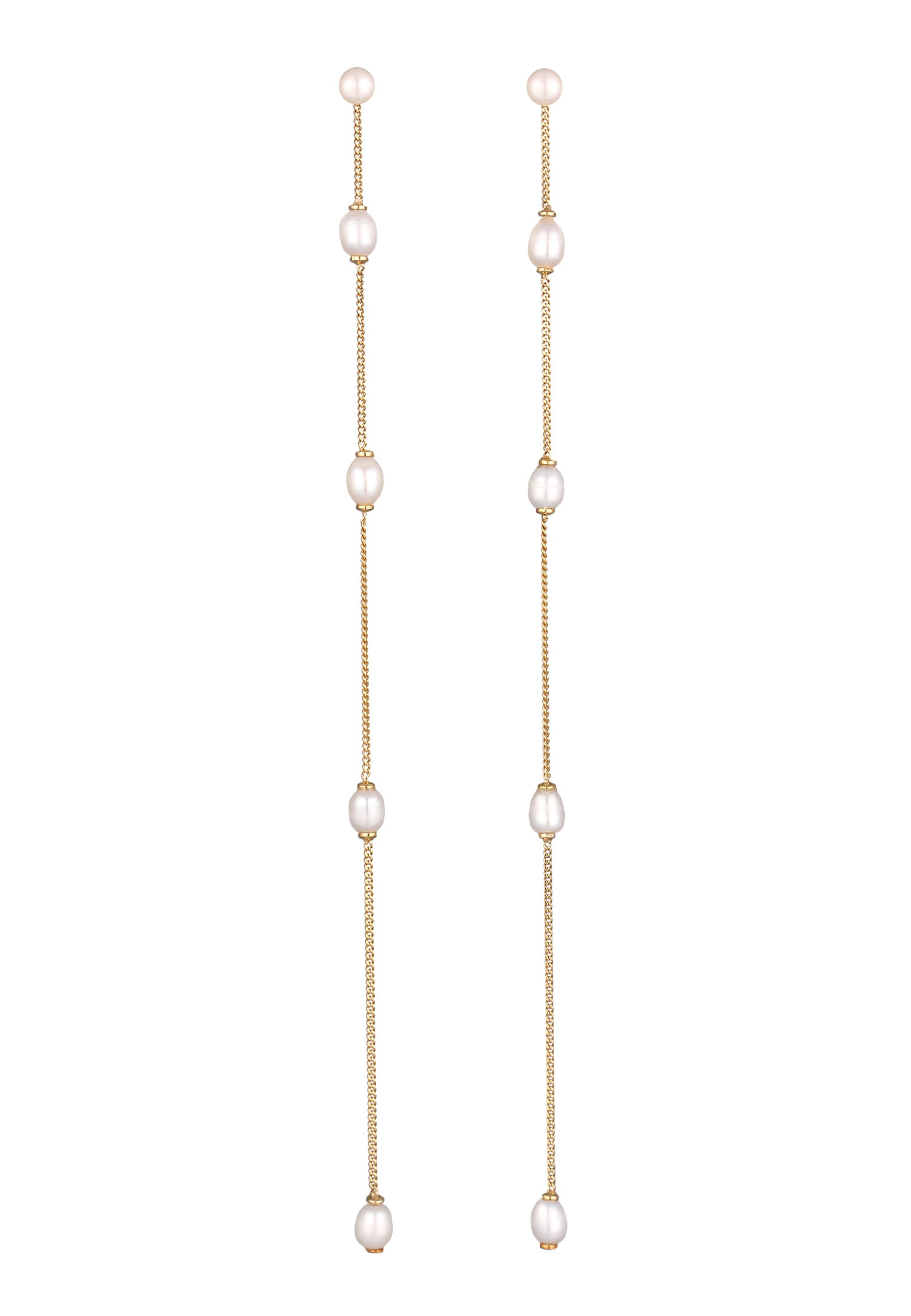 Elli Premium Paar Ohrstecker »Ohrringe Ohrstecker Süßwasserzuchtperlen Weiß 925 Sterling Silber«