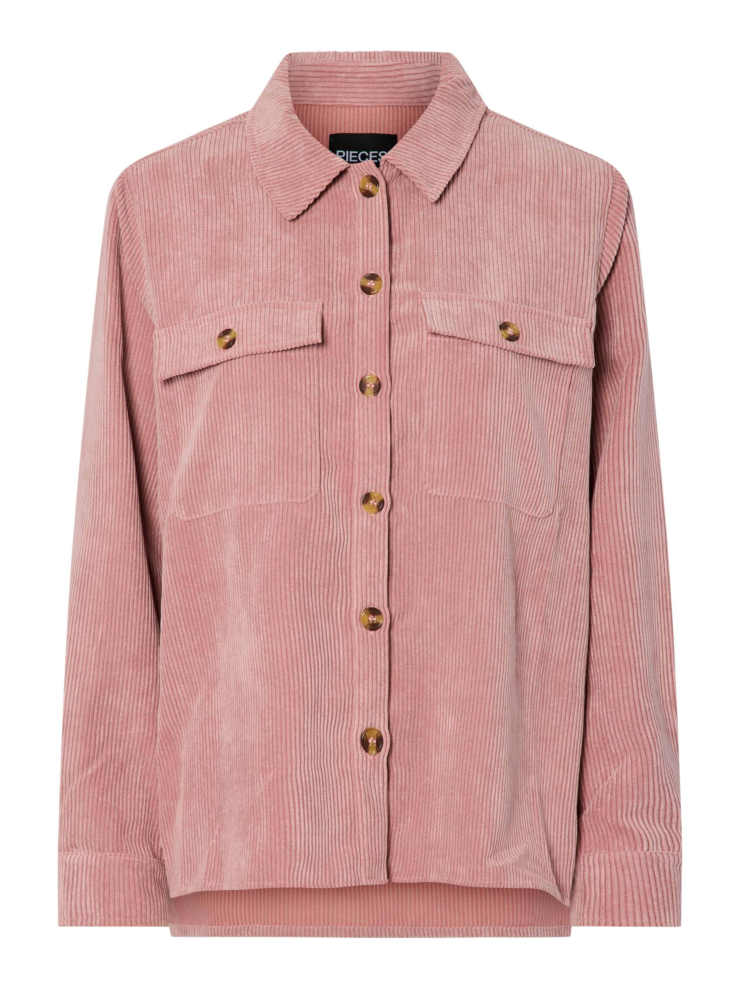 pieces Hemdbluse »PCEFFI LS SHIRT WVN NOOS« Materialmix, loose fit