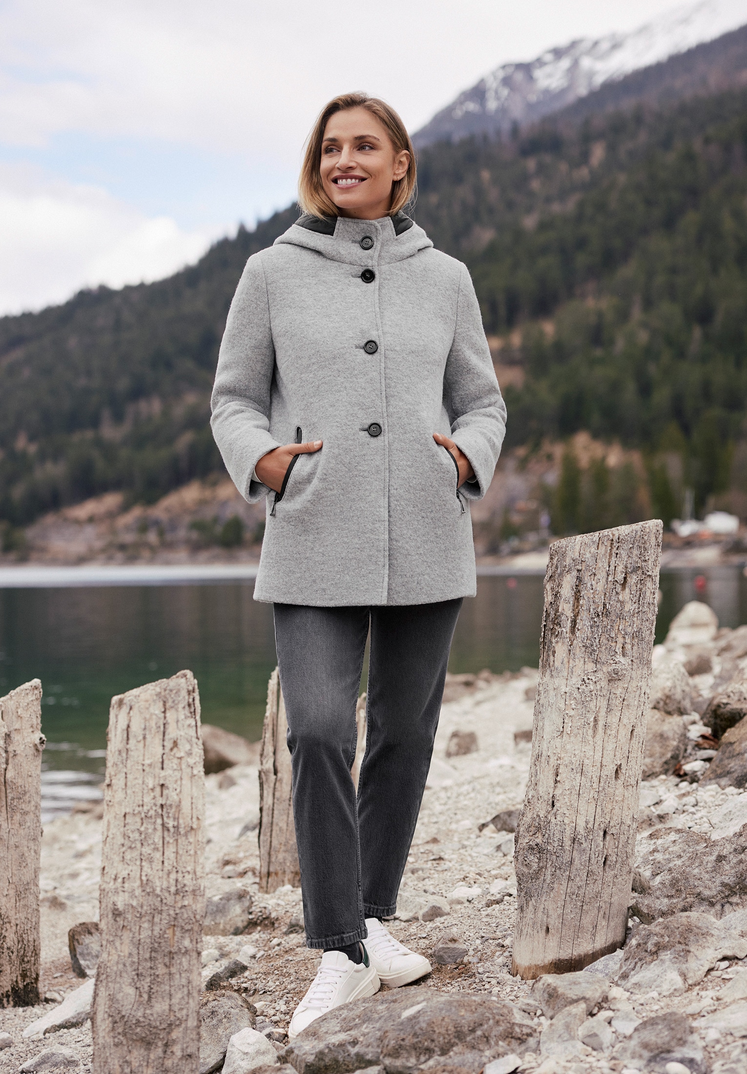 Gil Bret Wolljacke »Wolljacke mit Kapuze«