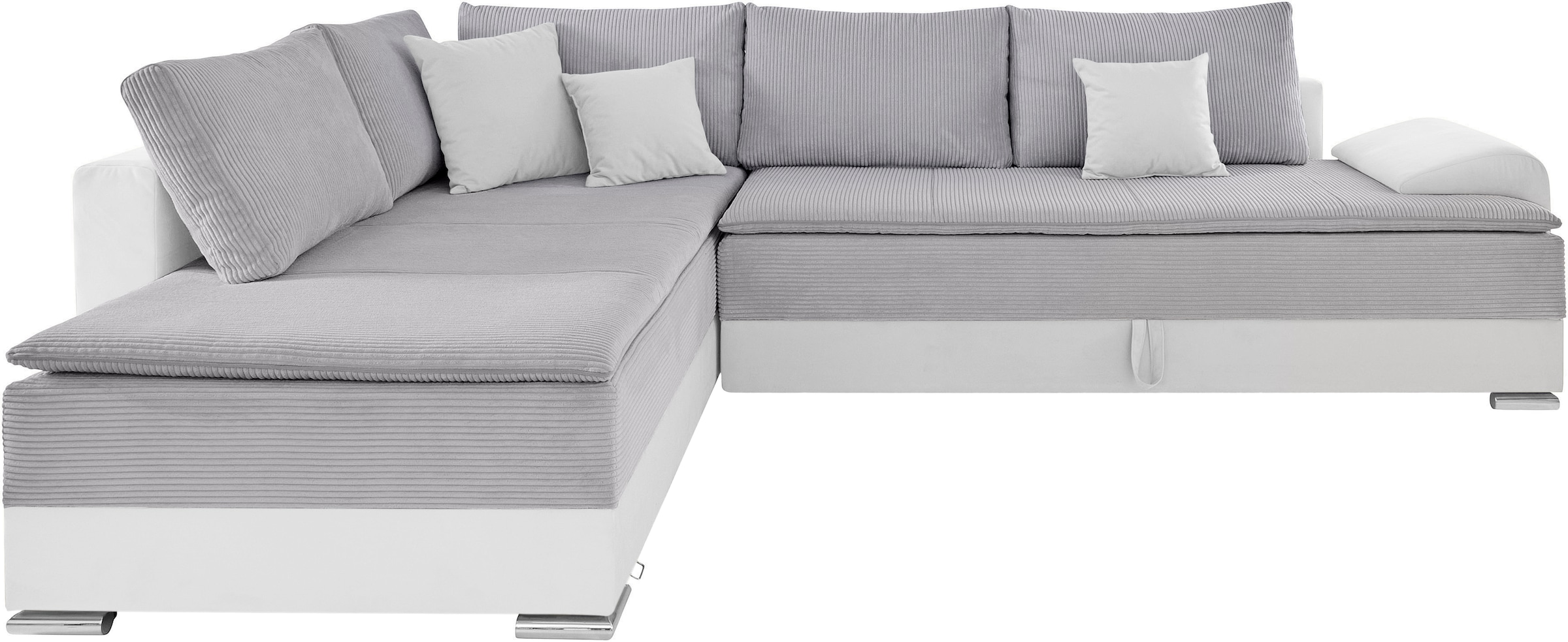 INOSIGN Ecksofa »Boxspringbett Night & Day L-Form mit Dauer-Schlaffunktion mit Armlehne«, mit Boxspring-Bettfunktion 180x200 cm und Bettkasten, Dauerschläfer!