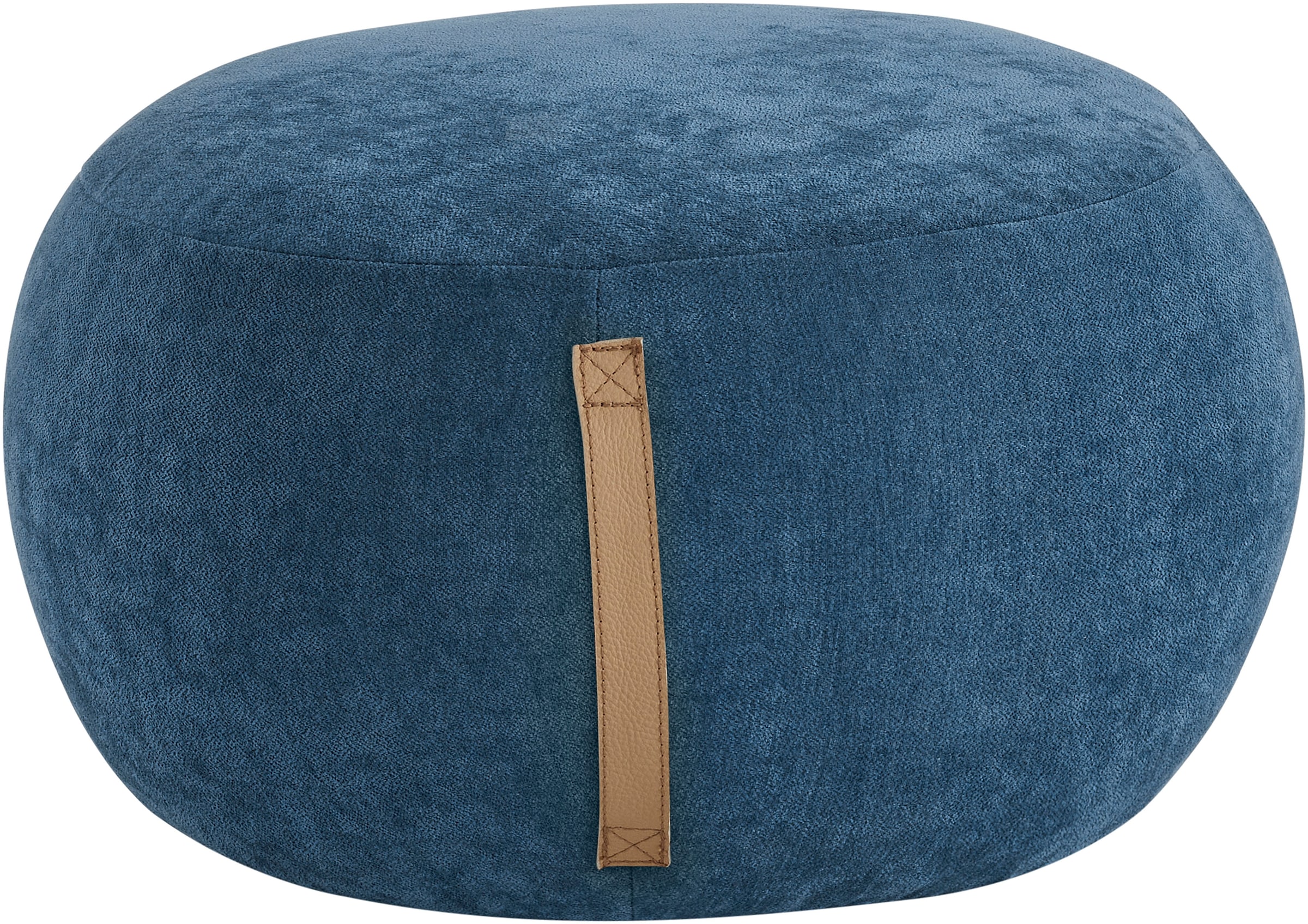s.Oliver Hocker »Finnian, moderner Designhocker mit Lederriemen, softes Design« hochwertig, zum Wohlfühlen in Luxus-Microfaser/Struktur oder in Bouclé