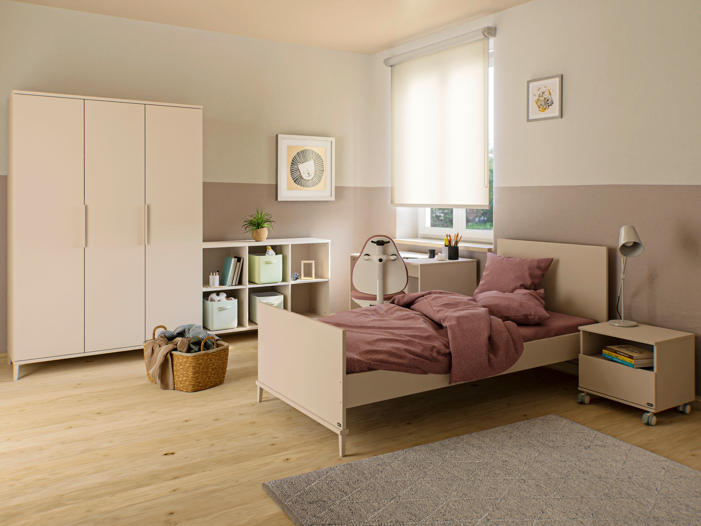 YUNY by PAIDI Kinderbett »SISTER LOU 90x200cm Jugendliege in Beige« zeitloses und langlebiges Einzelbett, geprüfte Qualität