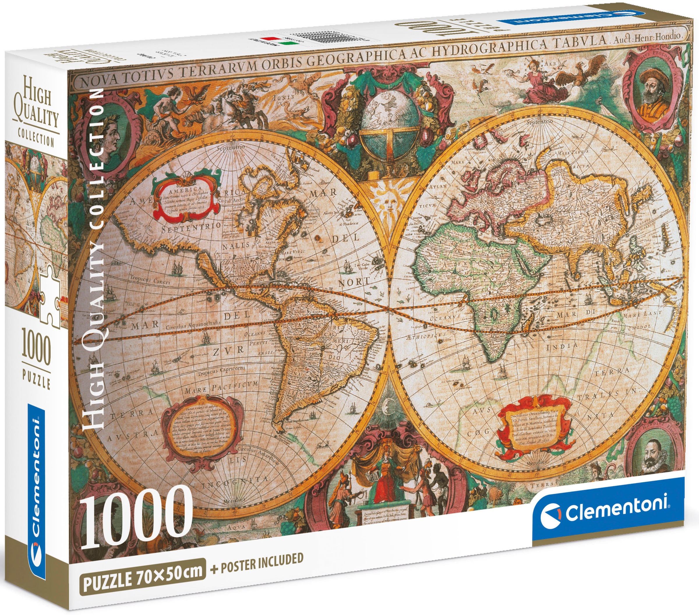 Clementoni® Puzzle »High Quality Collection Compact, Antike Karte, mit neuer Compact Box«, Made in Europe; FSC® - schützt Wald - weltweit