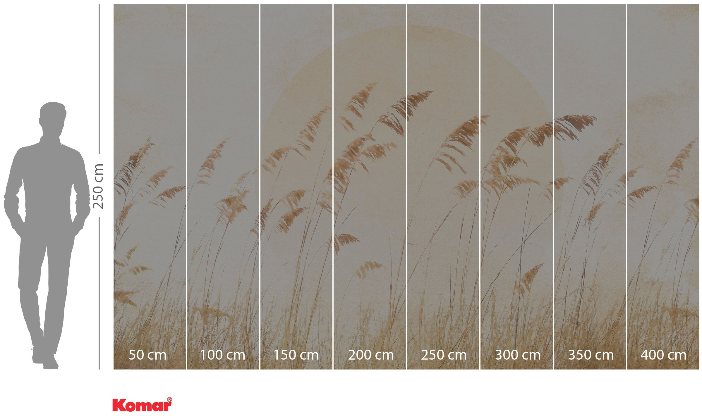 Komar Vliestapete »Digitaldruck Vlies - Dune Grass - Größe 400 x 250 cm«, bedruckt, Wohnzimmer, Schlafzimmer