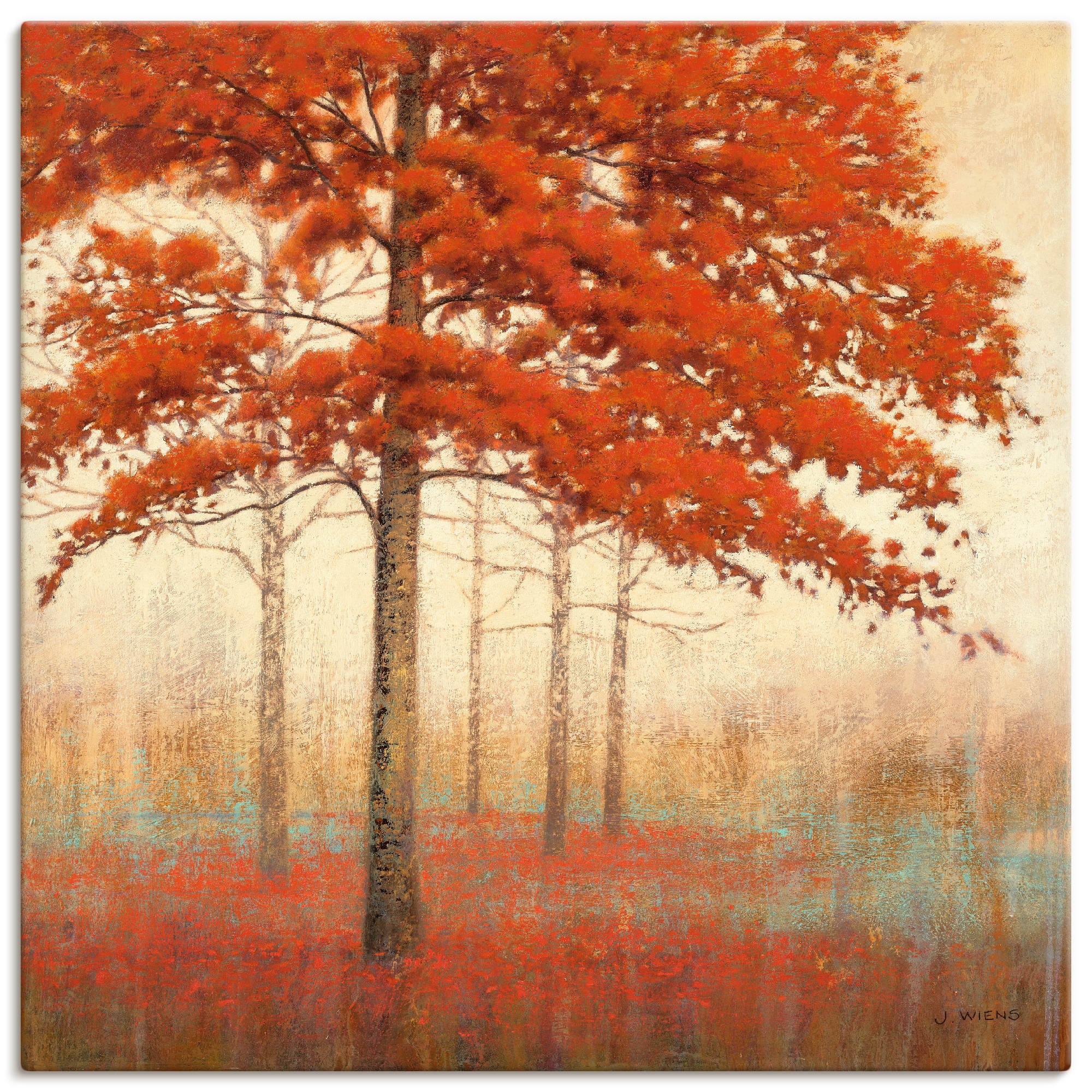 Artland Wandbild »Herbst Baum II«, Bäume, (1 St.), in vielen Größen & Produktarten -Leinwandbild, Poster, Wandaufkleber / Wandtattoo auch für Badezimmer geeignet