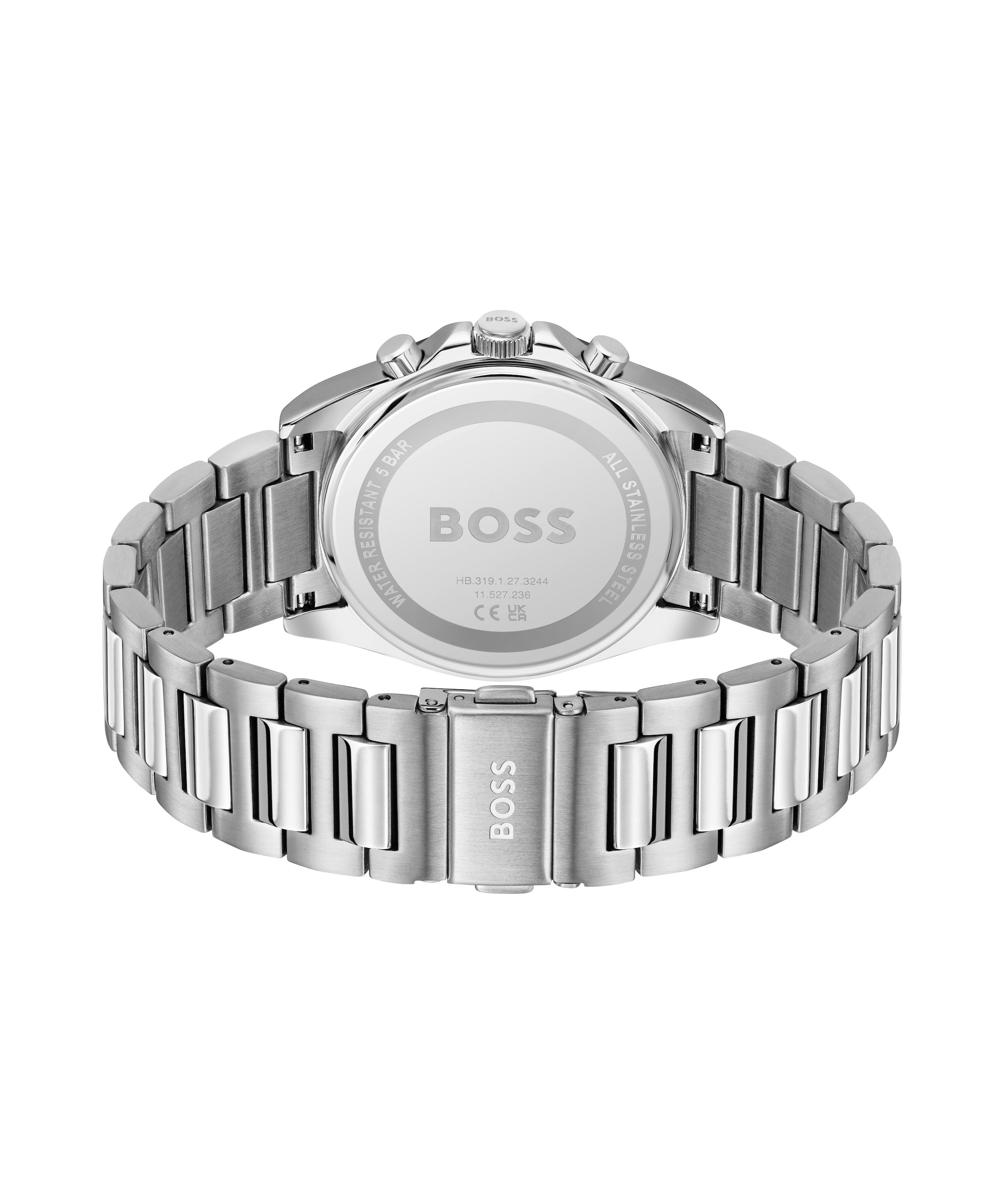 BOSS Chronograph »STRIKE CHRONO« Quarzuhr, Armbanduhr, Herrenuhr, Edelstahlarmband, analog, Tag