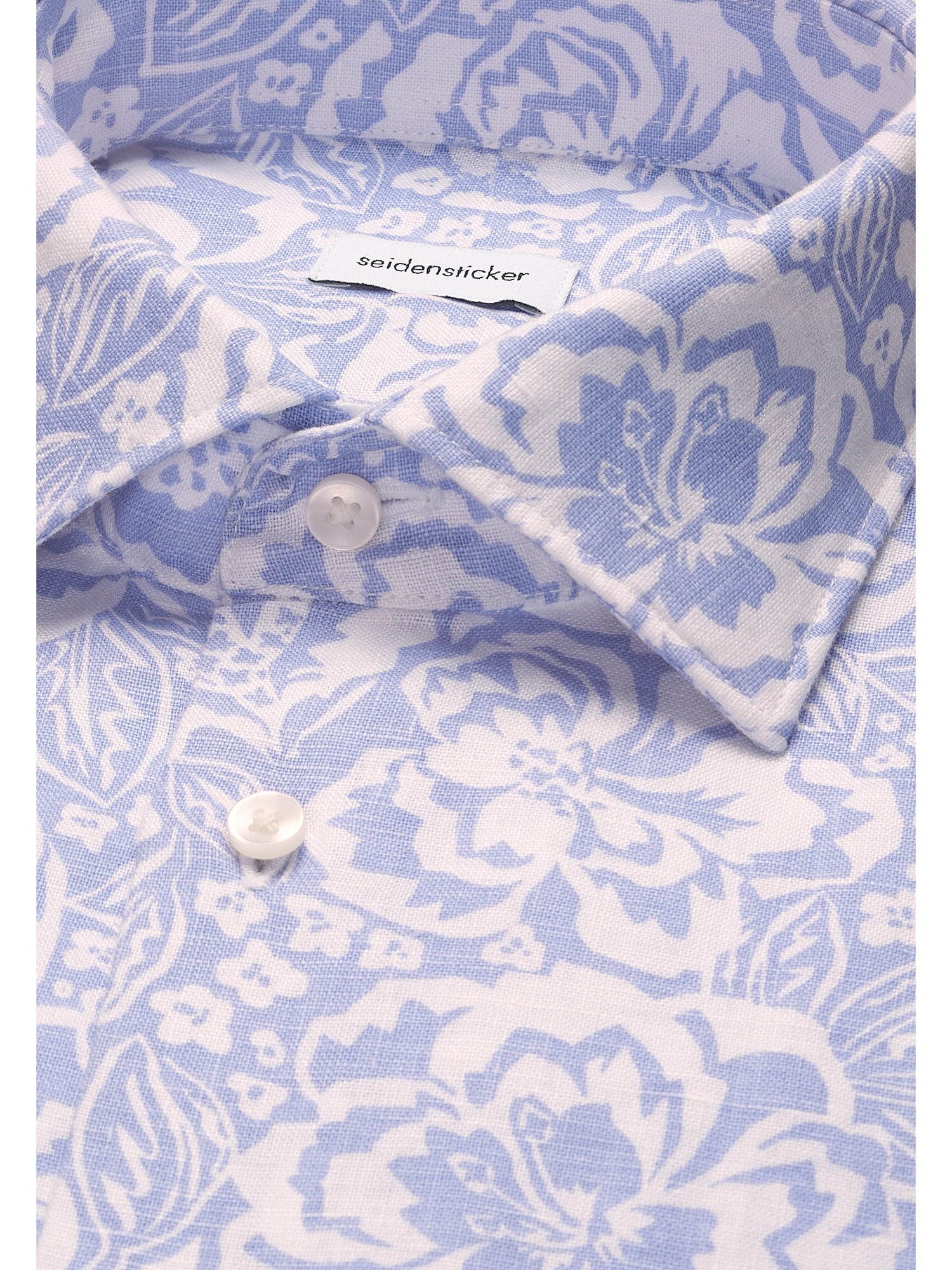 seidensticker Leinenhemd »Schwarze Rose« Slim 1/1 Kentkragen Druck