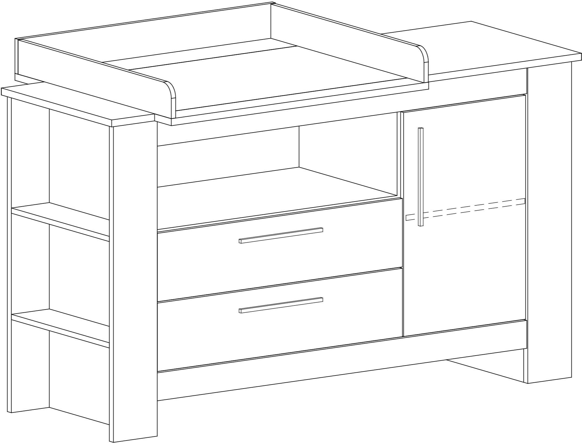 arthur berndt Babymöbel-Set »Til« Spar-Set, Kinderbett, Wickelkommode, 2 Stk. tlg. mit Kinderbett und Wickelkommode; Made in Germany