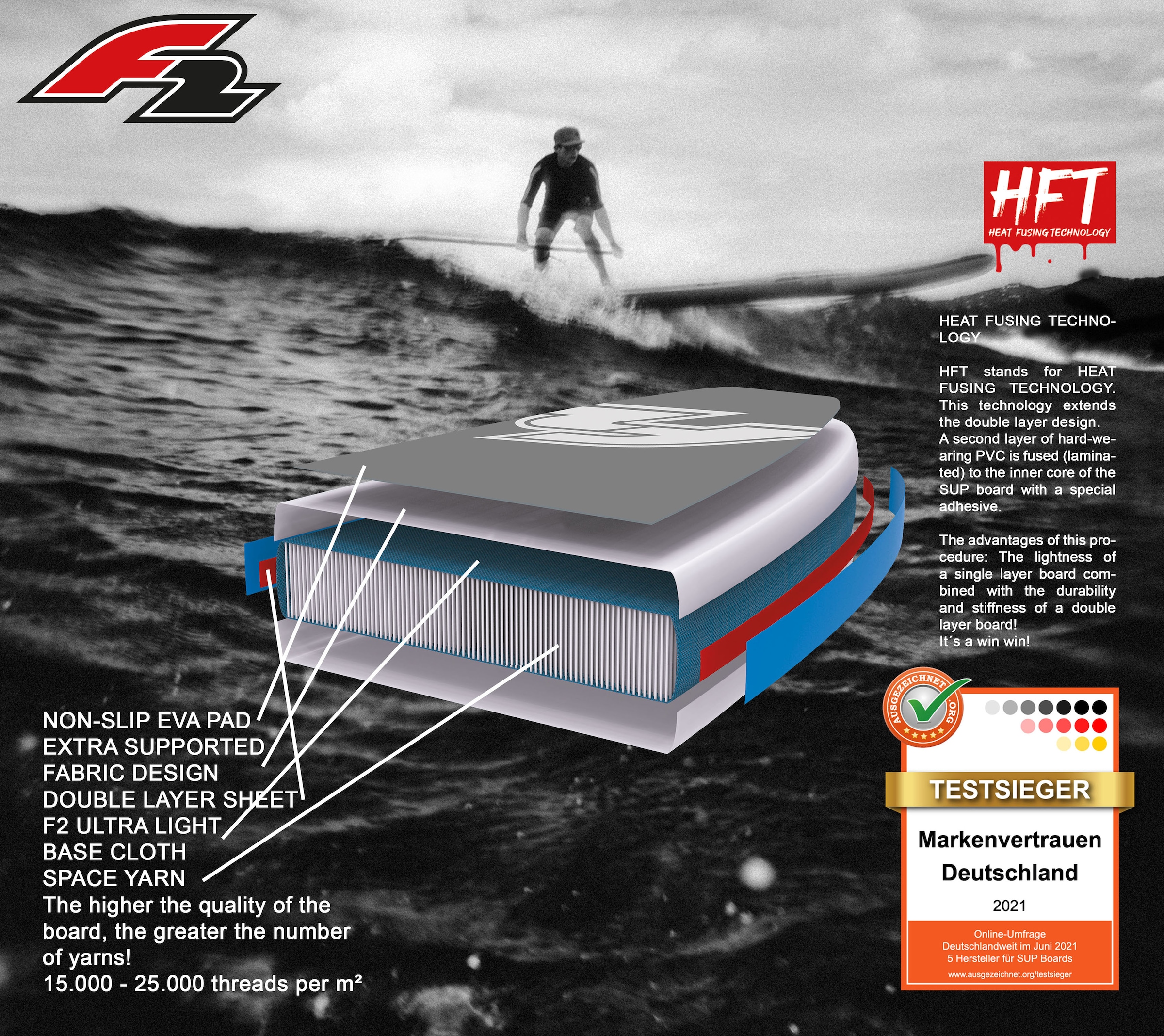 F2 SUP-Board »Feel Free«, Stand Up Paddling