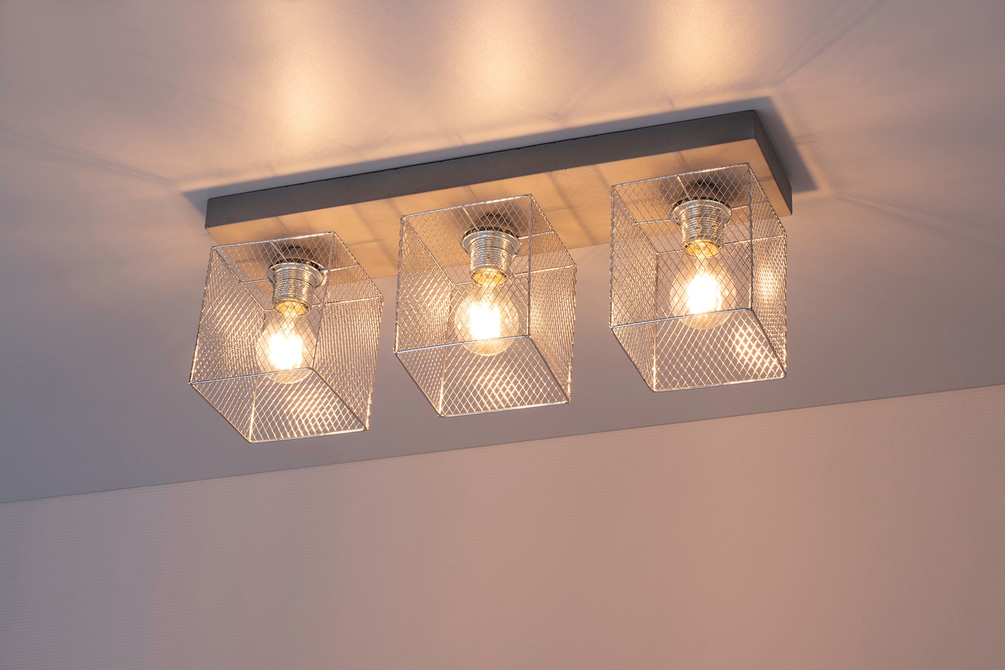 SPOT Light Deckenleuchte »GITTAN«, 3 flammig, Leuchtmittel E27 | ohne Leuchtmittel, Echtes Beton, Naturprodukt - Handgemacht, Loft style