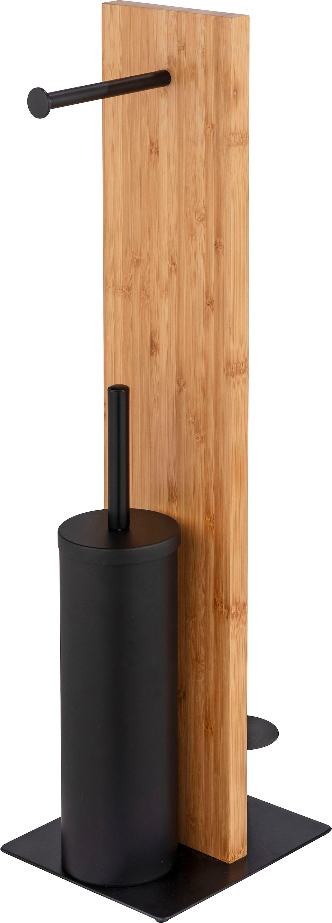 WENKO WC-Garnitur »Lesina«, aus Bambus-Stahl, bambus, mit Silikon-Bürstenkopf