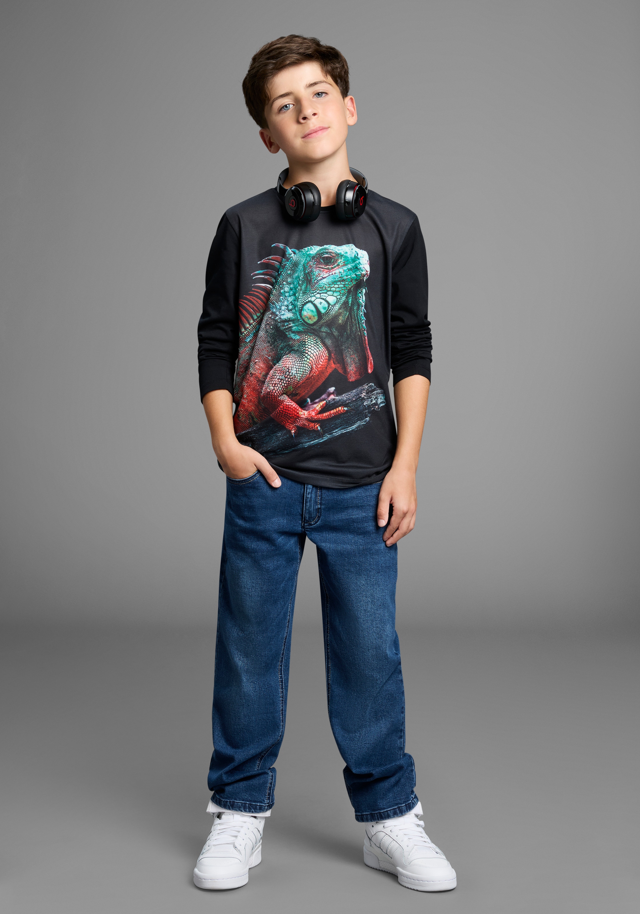 KIDSWORLD Langarmshirt »GECKO, Fotoprint«, Shirt mit Fotodruck, Gecko