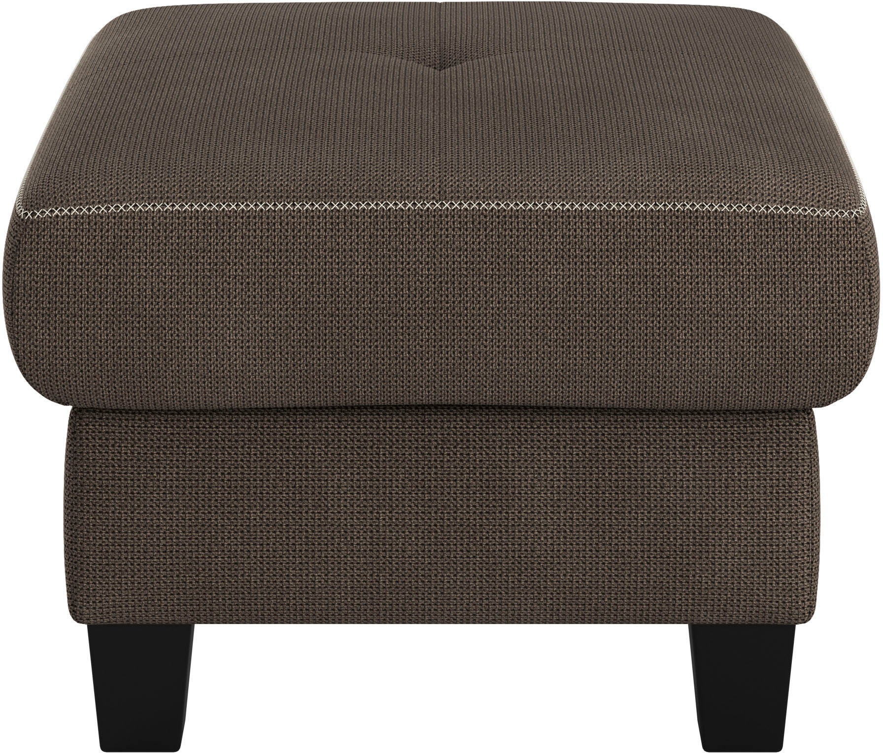 Places of Style Polsterhocker »Varese«, Kreuznaht in beige