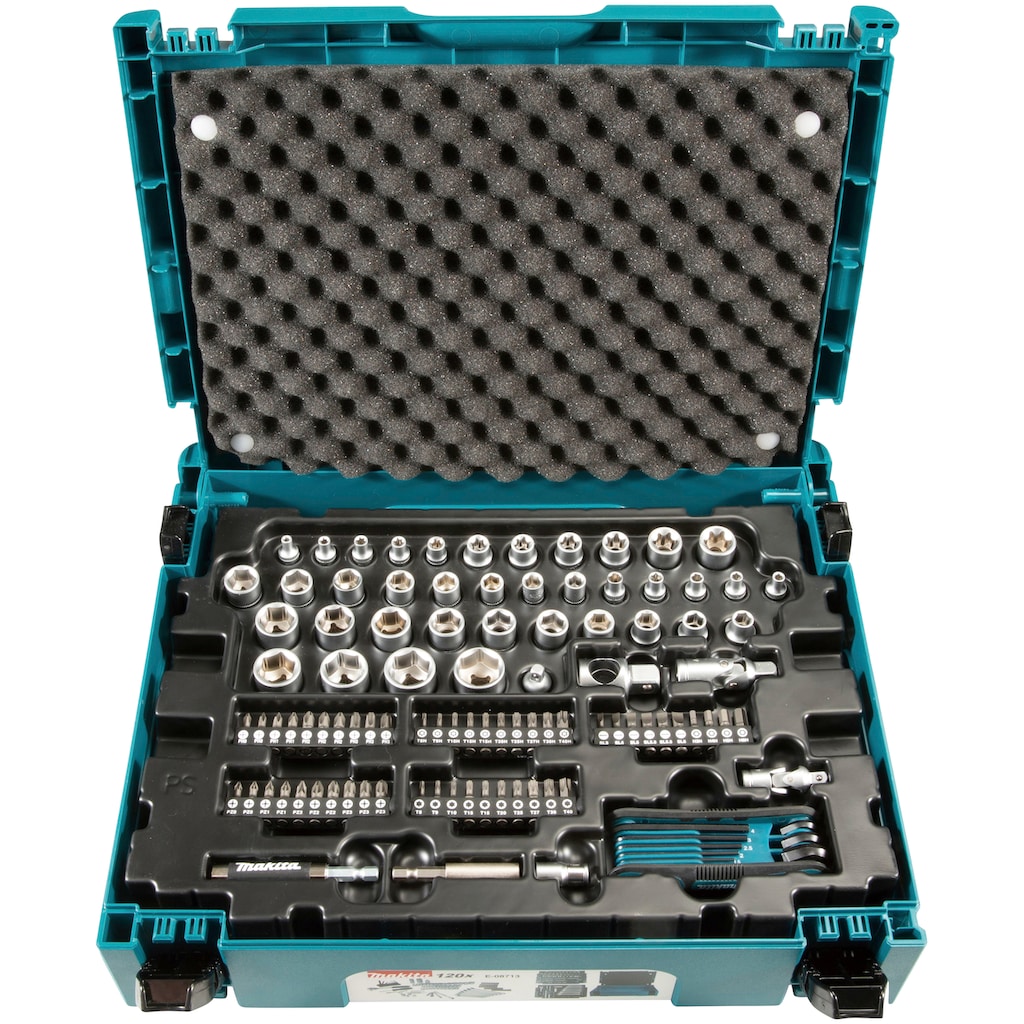 Makita Werkzeugset »E-08713«, (120 St.), Handwerk und Zubehör in einem MAKPAC Gr. 1