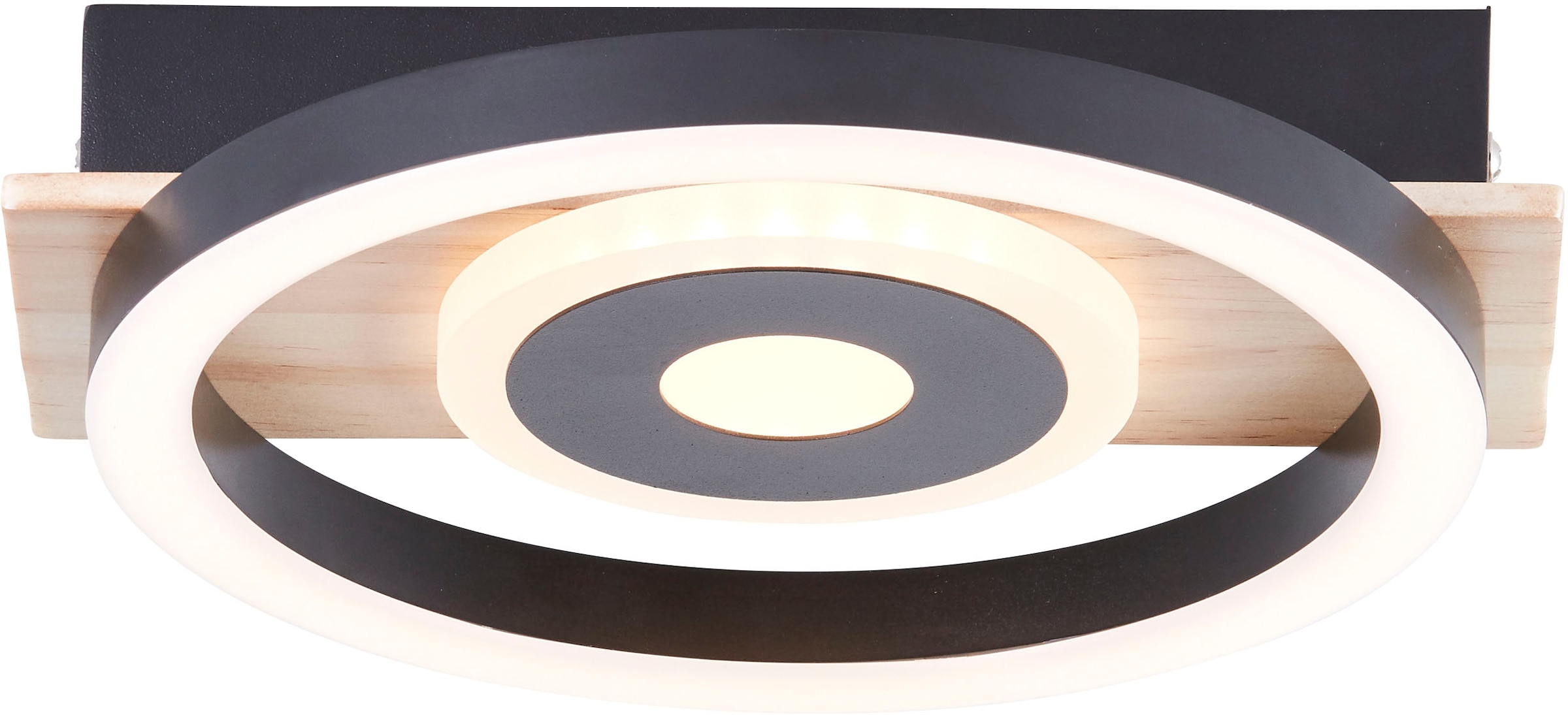 my home LED Deckenleuchte »Lysann«, 22 x 20 cm, 12 W, 1100 lm, 3000 K, Holz/ Metall, braun/schwarz im OTTO Online Shop