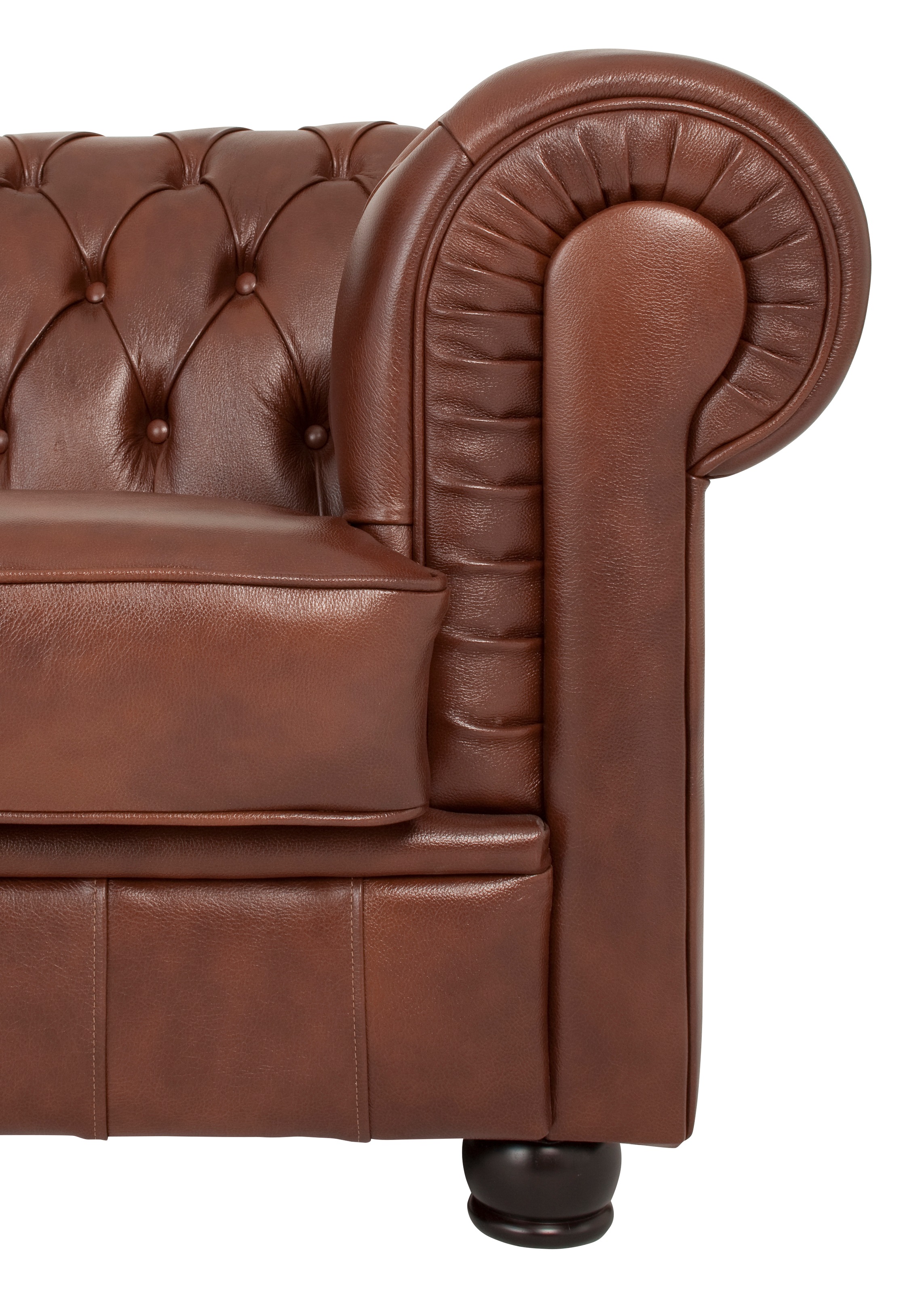 Max Winzer® Chesterfield-Sofa »Kent edel und bequem, tolle Detailverarbeitung, komfortable Armlehnen«, 3-Sitzer mit aufwendiger Knopfheftung, Breite 205 cm