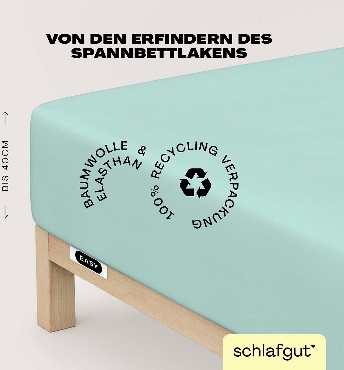 Schlafgut Spannbettlaken »EASY Jersey Elasthan Boxspring«, MADE IN GREEN by OEKO-TEX®
