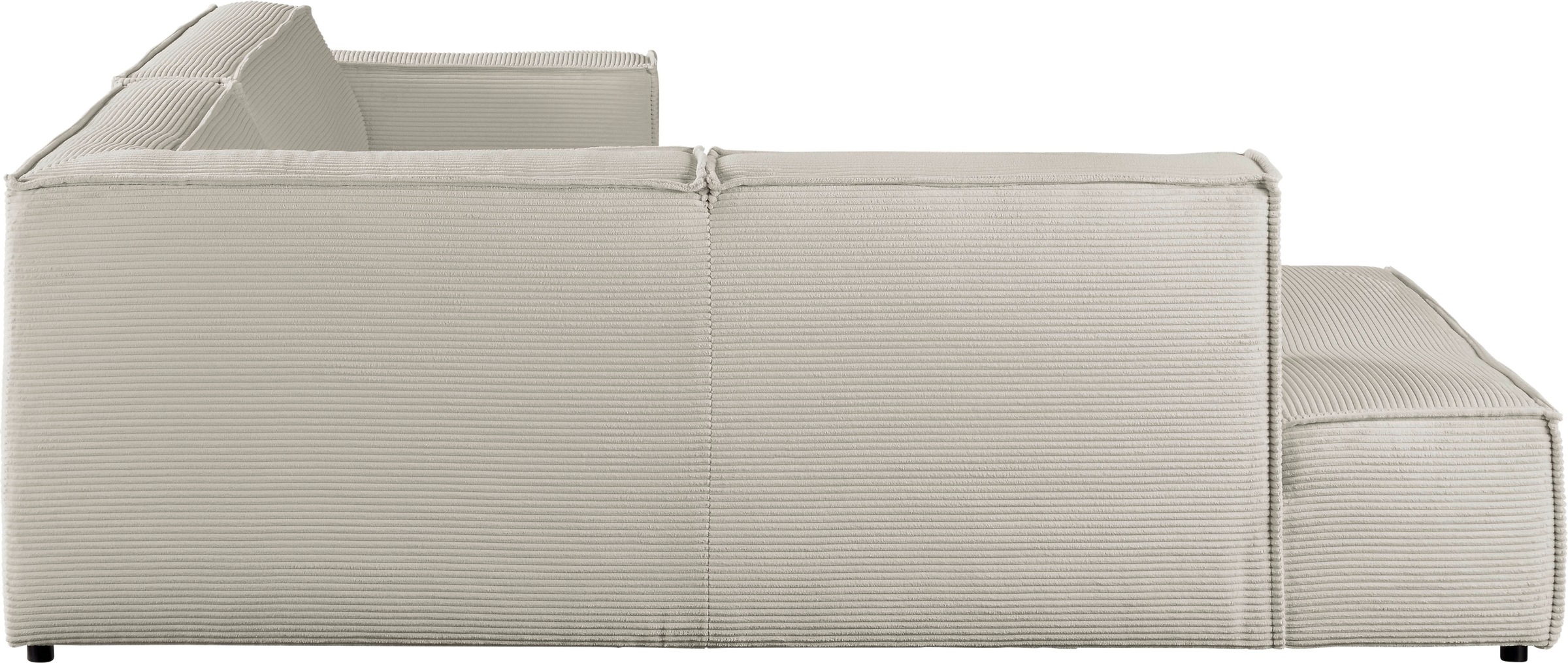 3C Candy Ecksofa »Matteo in elegant, kubischer Formensprache, bequem, L-Form«, mit auffälliger Kedernaht, Cord-Bezug, Lounge-Charakter, OTTOs Choice