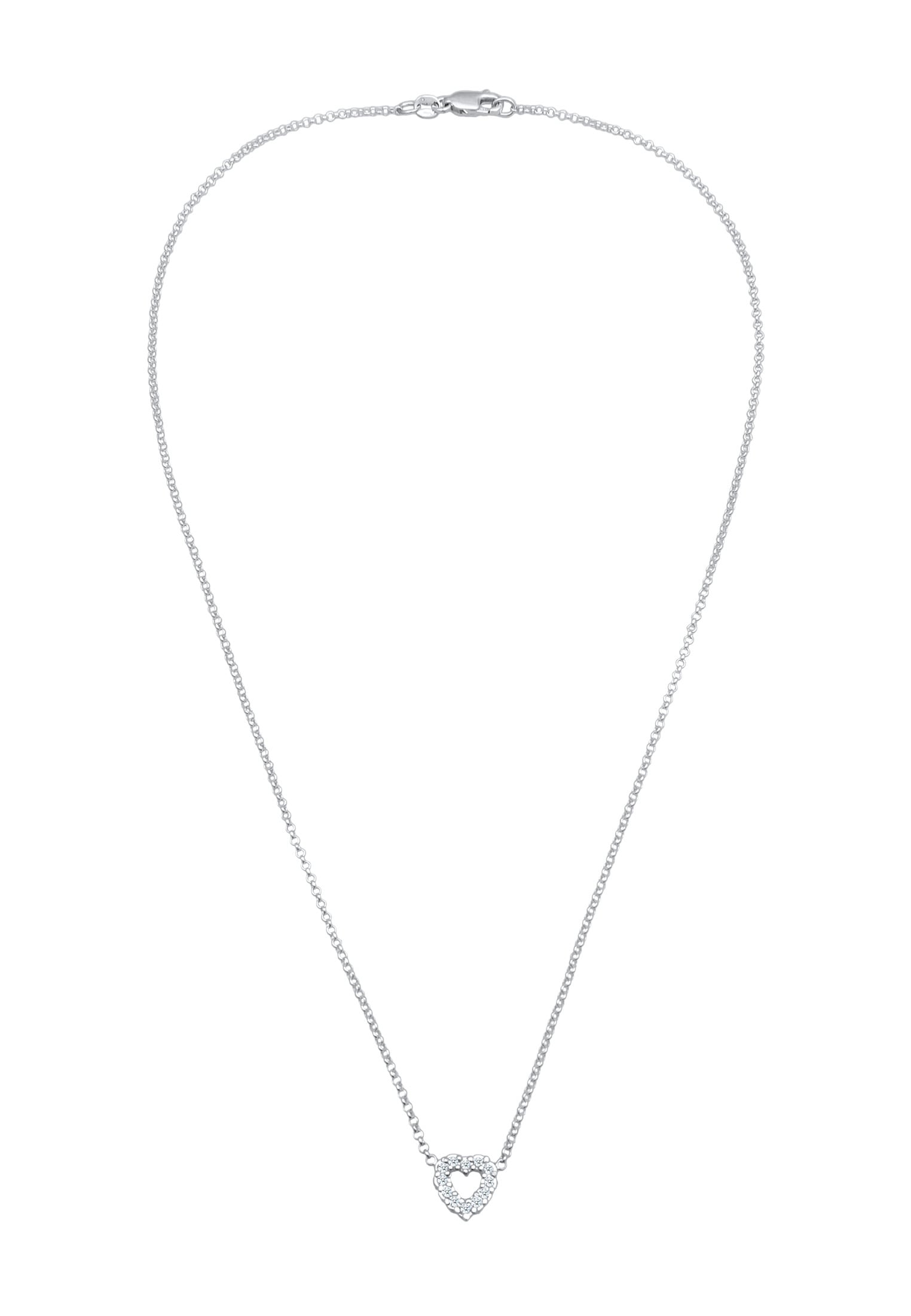 Elli DIAMONDS Silberkette »Halskette Herz Lab Grown Diamanten (0.18 ct) 925 Silber«