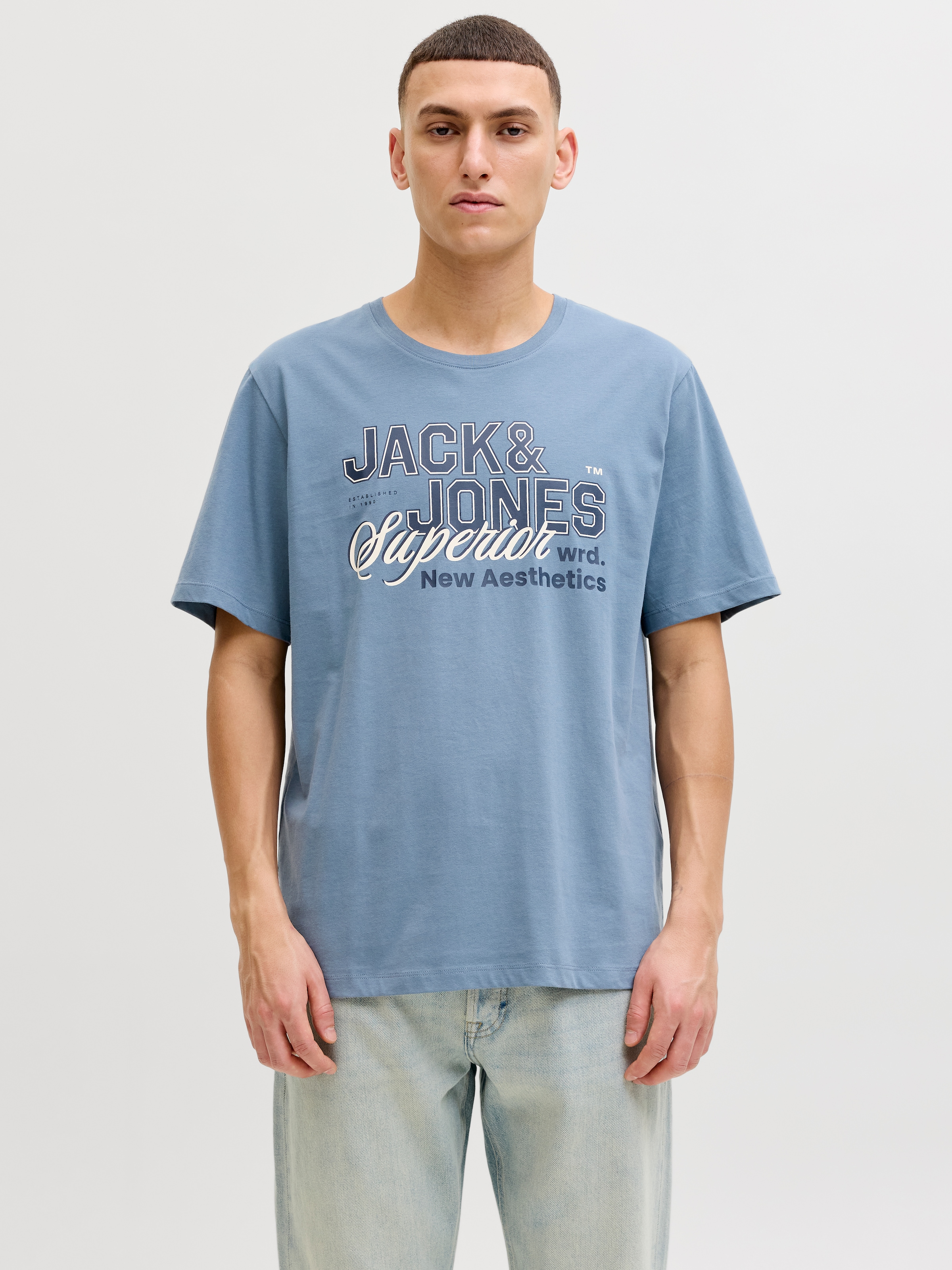 Jack & Jones Rundhalsshirt »JJELOGO TEE SS O-NECK 2 COL SS26 5PK MP« Packung, 5 tlg.