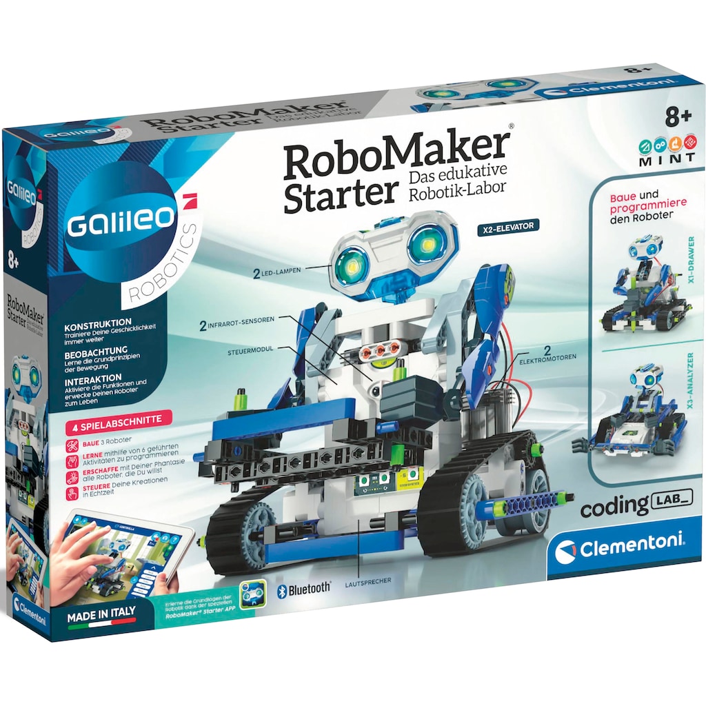 Clementoni® Modellbausatz »Galileo, RoboMaker Starter«, mit kostenloser App; Made in Europe