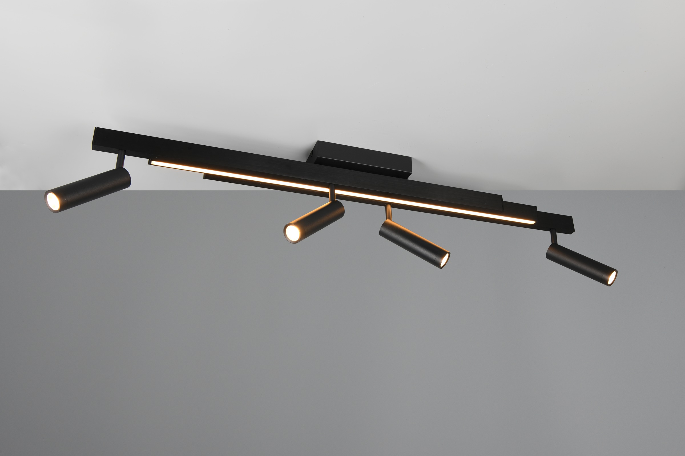TRIO Leuchten LED Deckenleuchte »ZENO ausziehbare LED Deckenlampe mit 4 verstellbaren Spots dimmbar CCT« LED-Board 1 Stk. warmweiß - kaltweiß getrennt schaltbare Spots, Lichtfarbe einstellbar inkl Fernbedienung