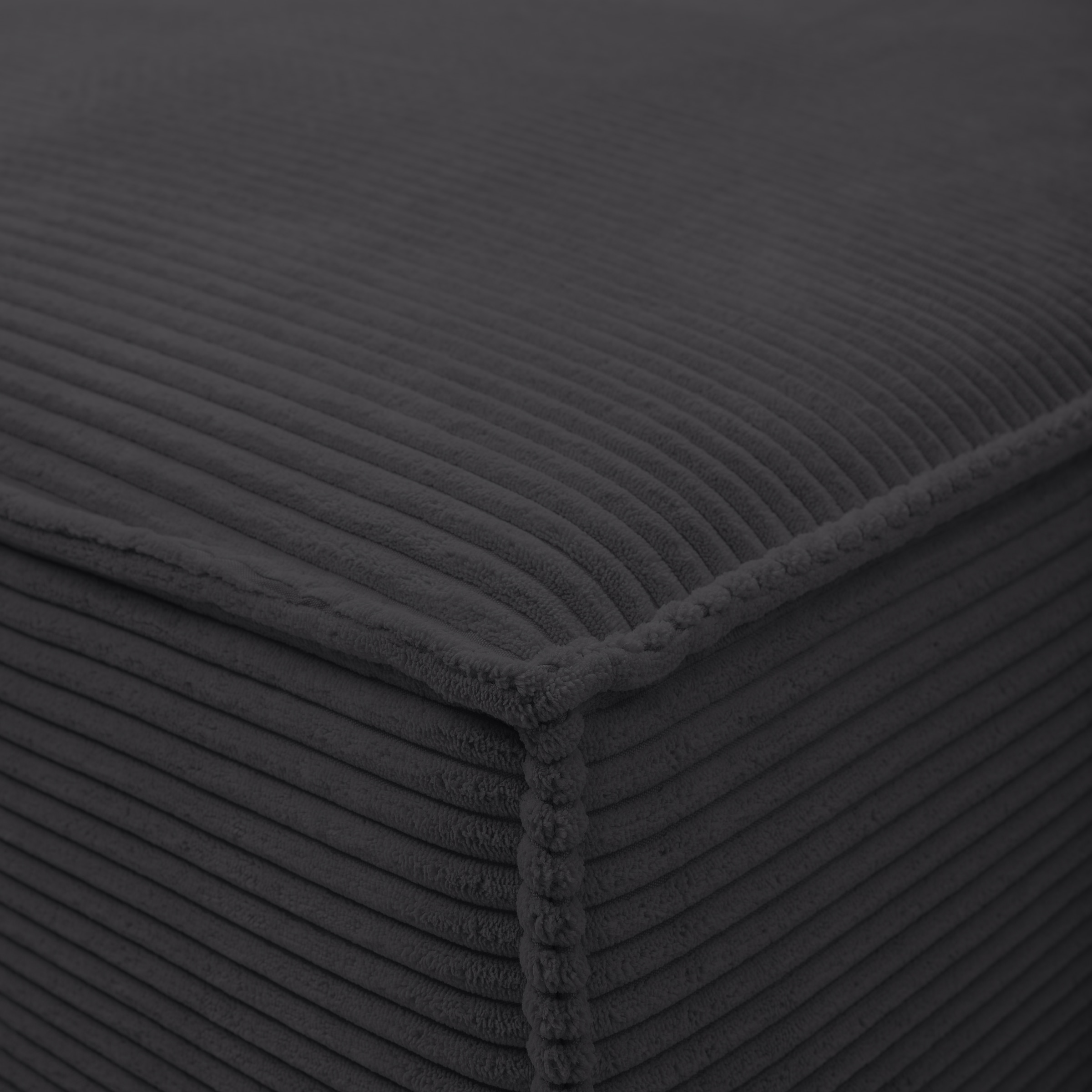 WERK2 Ecksofa »Atlanta-New, modernes Design, Stellmaße 280x147cm, L-Form, Kedernaht«, hoher Komfort, Schlaffunktion & Bettkasten, Cord, Anthrazit