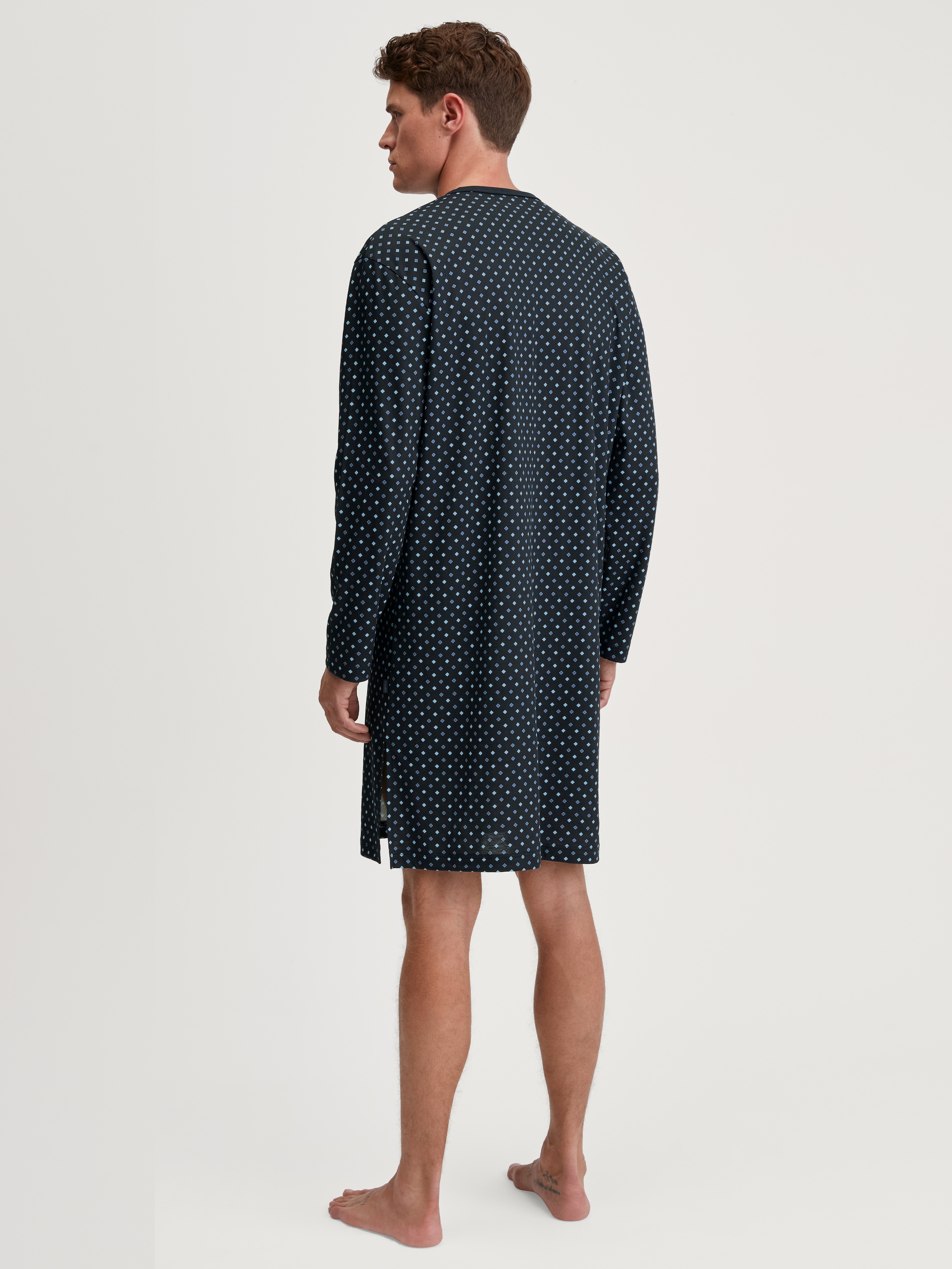 CALIDA Nachthemd »Relax Streamline« Brusttasche seitliche Schlitze, Interlock-Qualität, Langarm, Knopfleiste