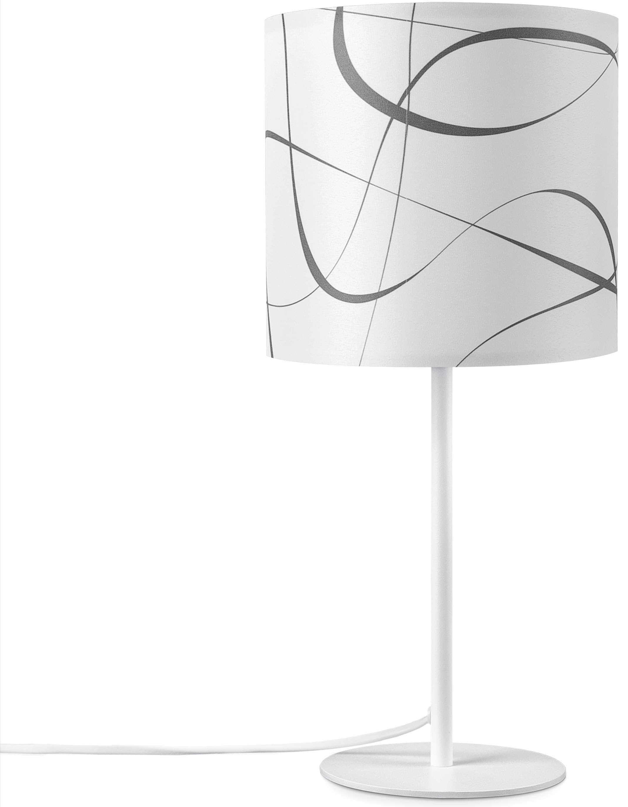 Paco Home Tischleuchte »Luca Tribal«, Leuchtmittel E14 | ohne Leuchtmittel, Schirm Retro Nacht Schlafzimmer Modern Uni Mit Muster E14