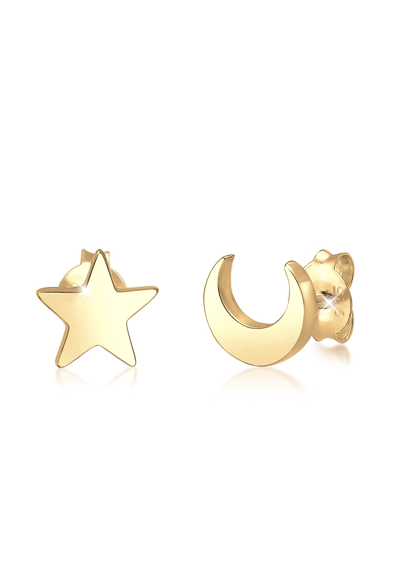 Elli Paar Ohrstecker »Ohrringe Ohrstecker Stern Halbmond 925 Sterling Silber«