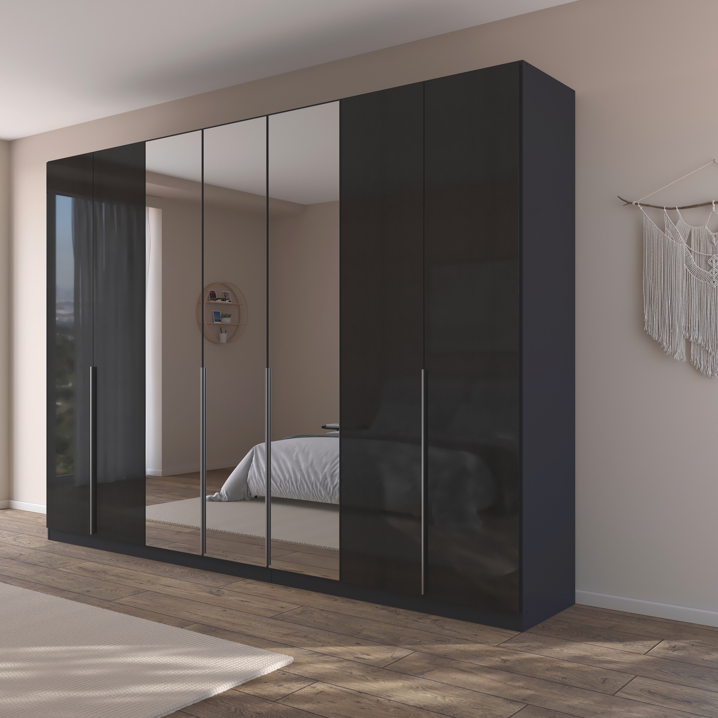 rauch Drehtürenschrank »Kleiderschrank Schrank Garderobe AGORDO mit Dekor- oder Hochglanzfront«, (in zwei Griff-Farben), durchdachte Innenausstattung, in 6 Breiten und 2 Höhen MADE IN GERMANY