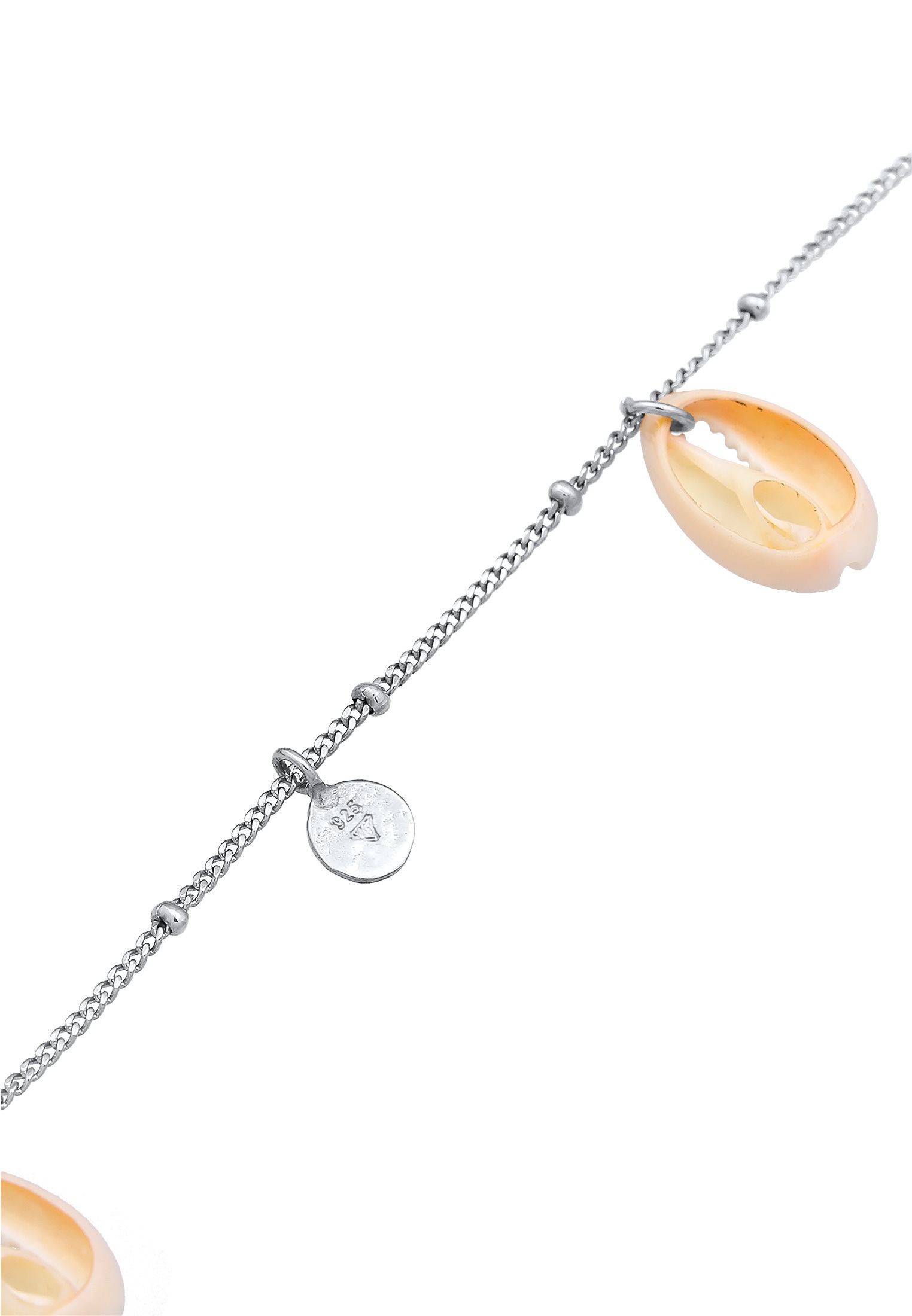 Elli Fußkette »Fußschmuck Plättchen Kauri Muschel Maritim 925 Silber«
