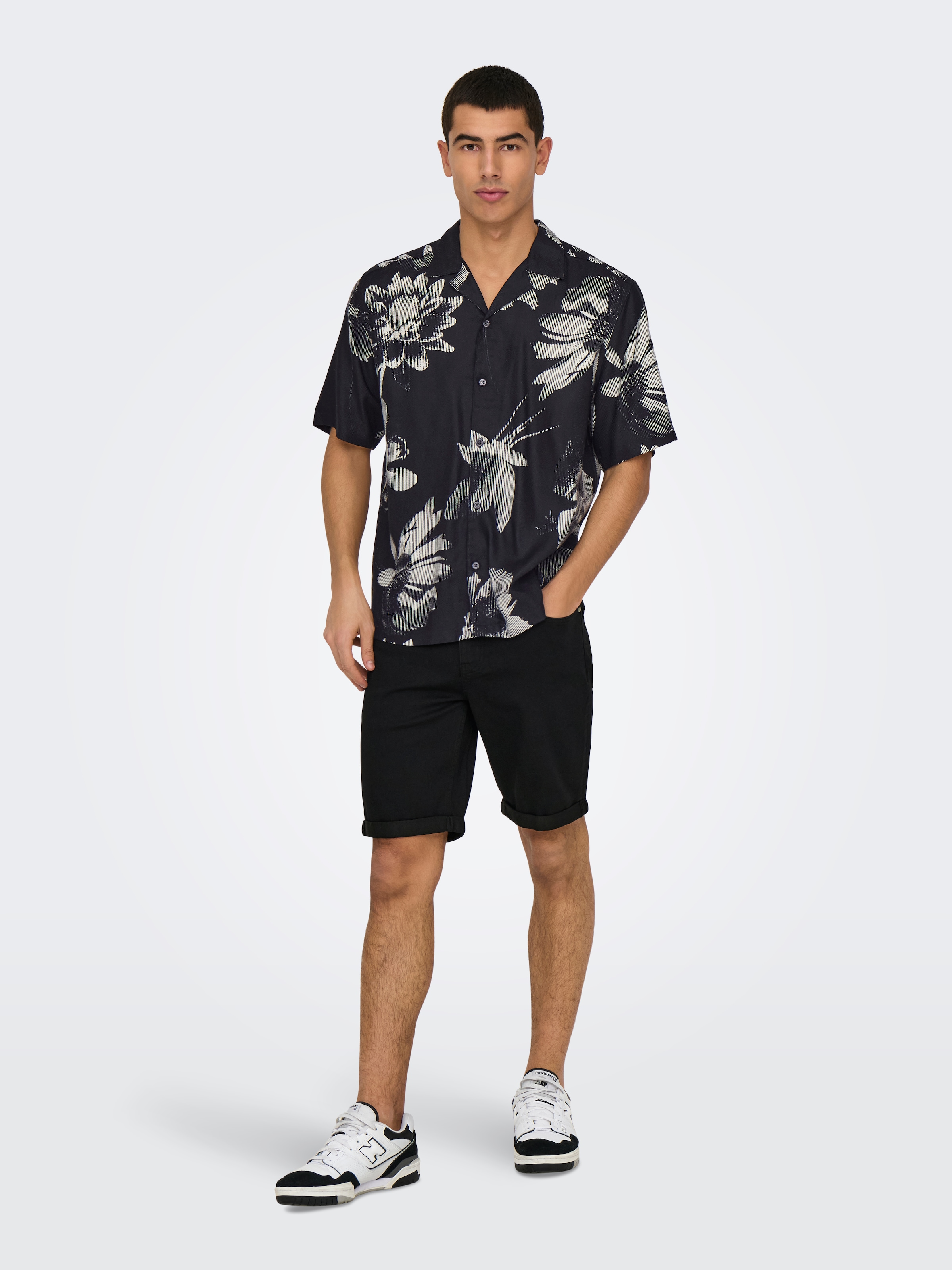 ONLY & SONS Jeansshorts »ONSPLY JOG BLK 0280 PIM DNM SHORTS NOOS« Baumwollmischung, regular fit