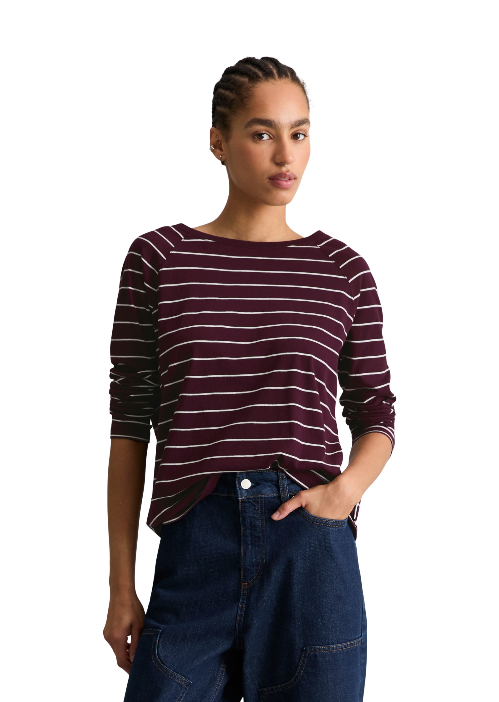 Marc O'Polo DENIM Longsleeve Gestreift, relaxed aus Loose Knit Jersey