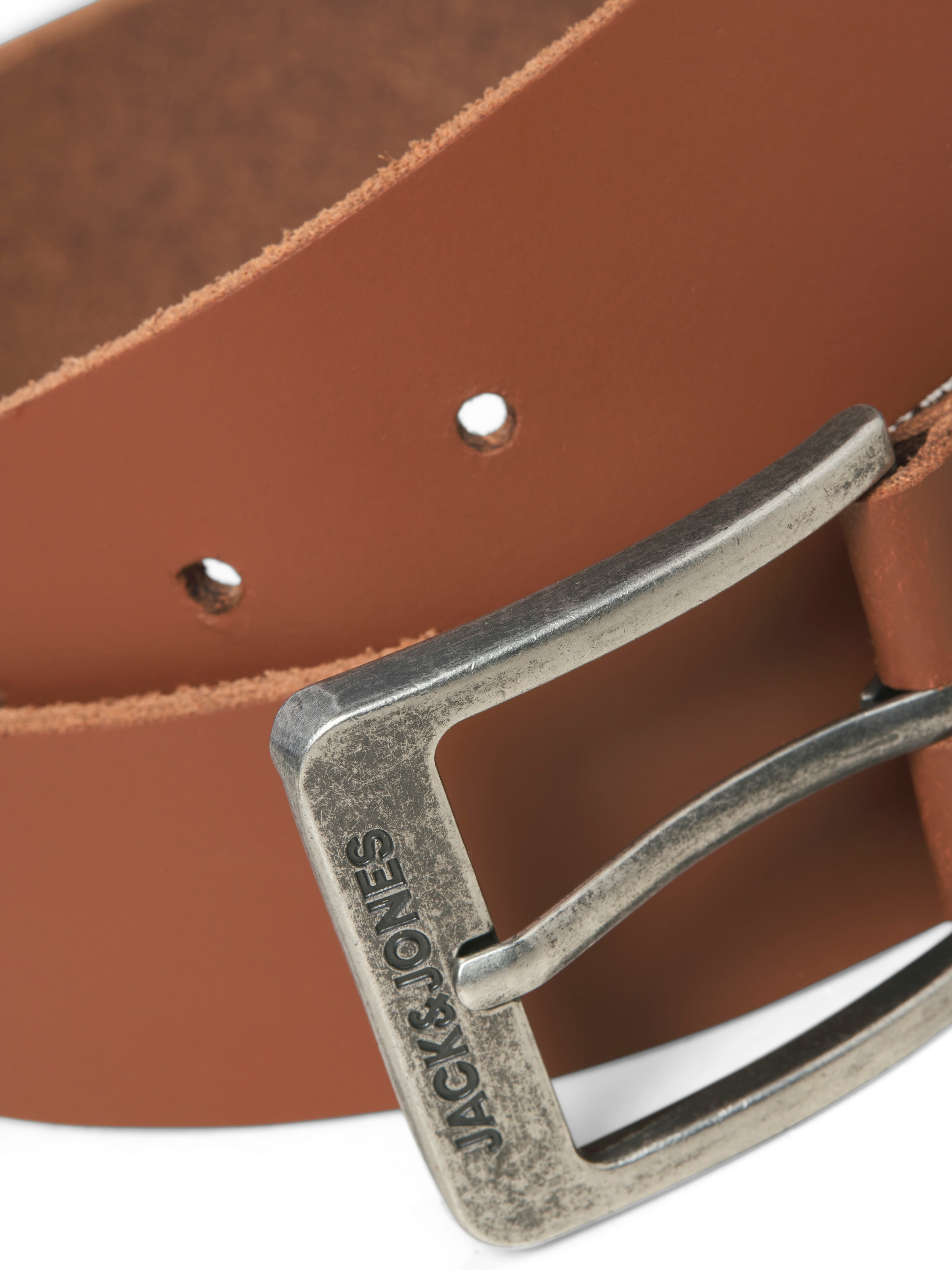 Jack & Jones Ledergürtel »JACBRAGA LEATHER BELT SN« mit silberner Schließe