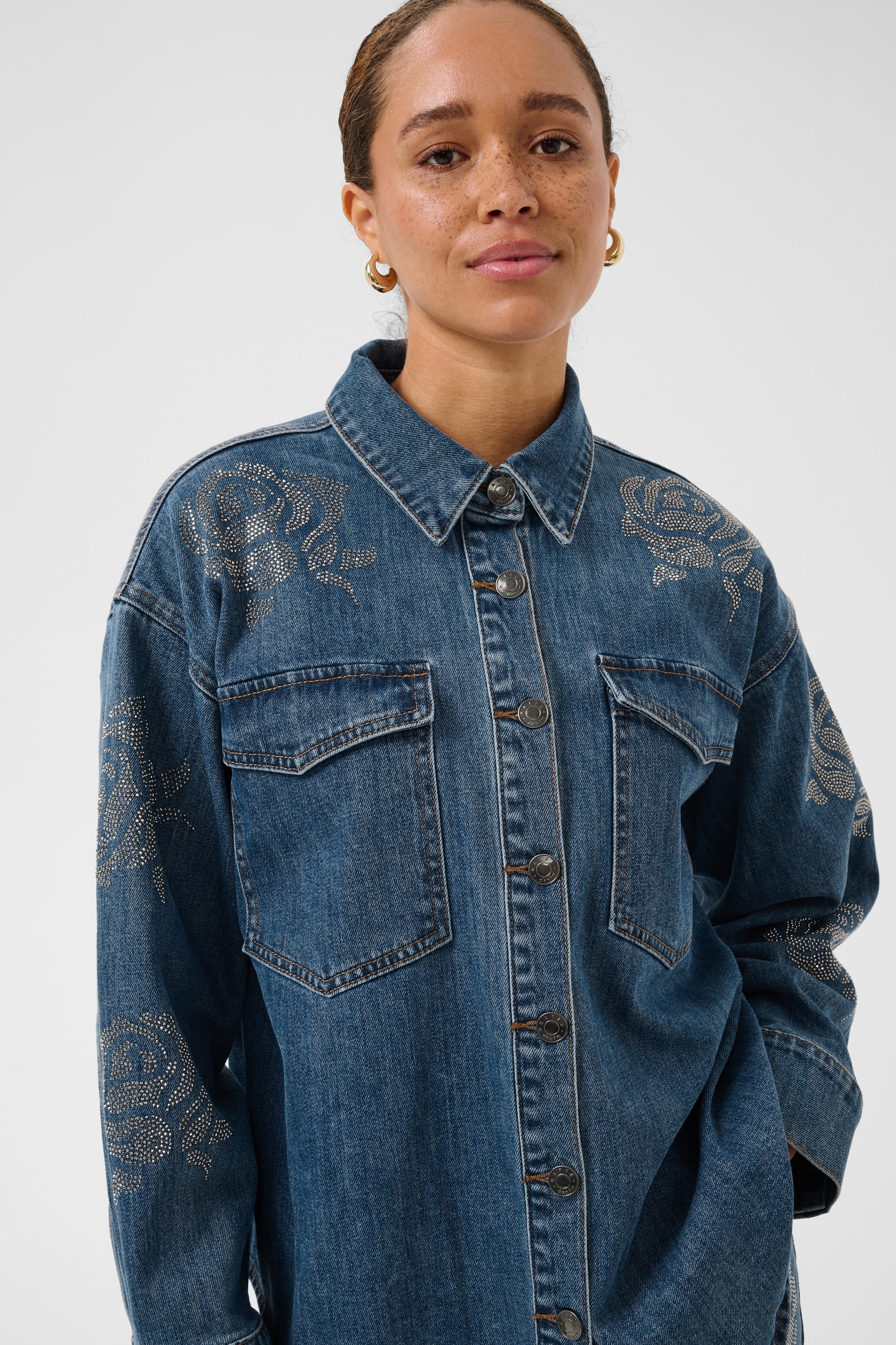 KAFFE Jeansbluse »Damen Jeanshemd KAcastelia«