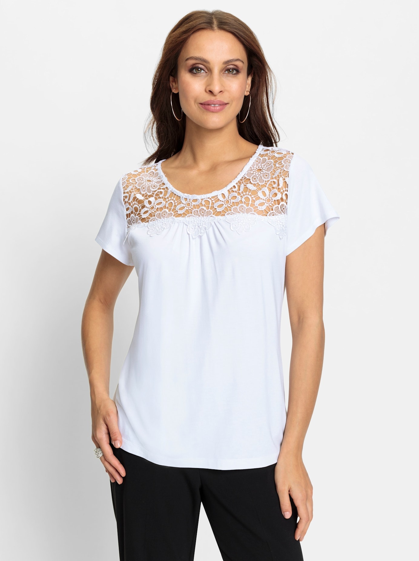 Lady Rundhalsshirt »Spitzen-Shirt«, (1 tlg.)