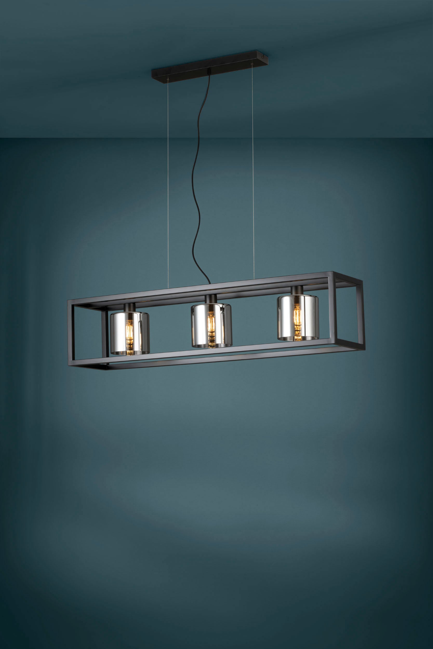 EGLO Hängeleuchte »BRISLING Pendellampe, Stahl und Glas, Vintage, Esszimmerlampe, Lampe« E27 1 Stk. Pendelleuchte, Wohnzimmerlampe, L14 x B11,5 x H10,5, schwarz, 5W inkl.