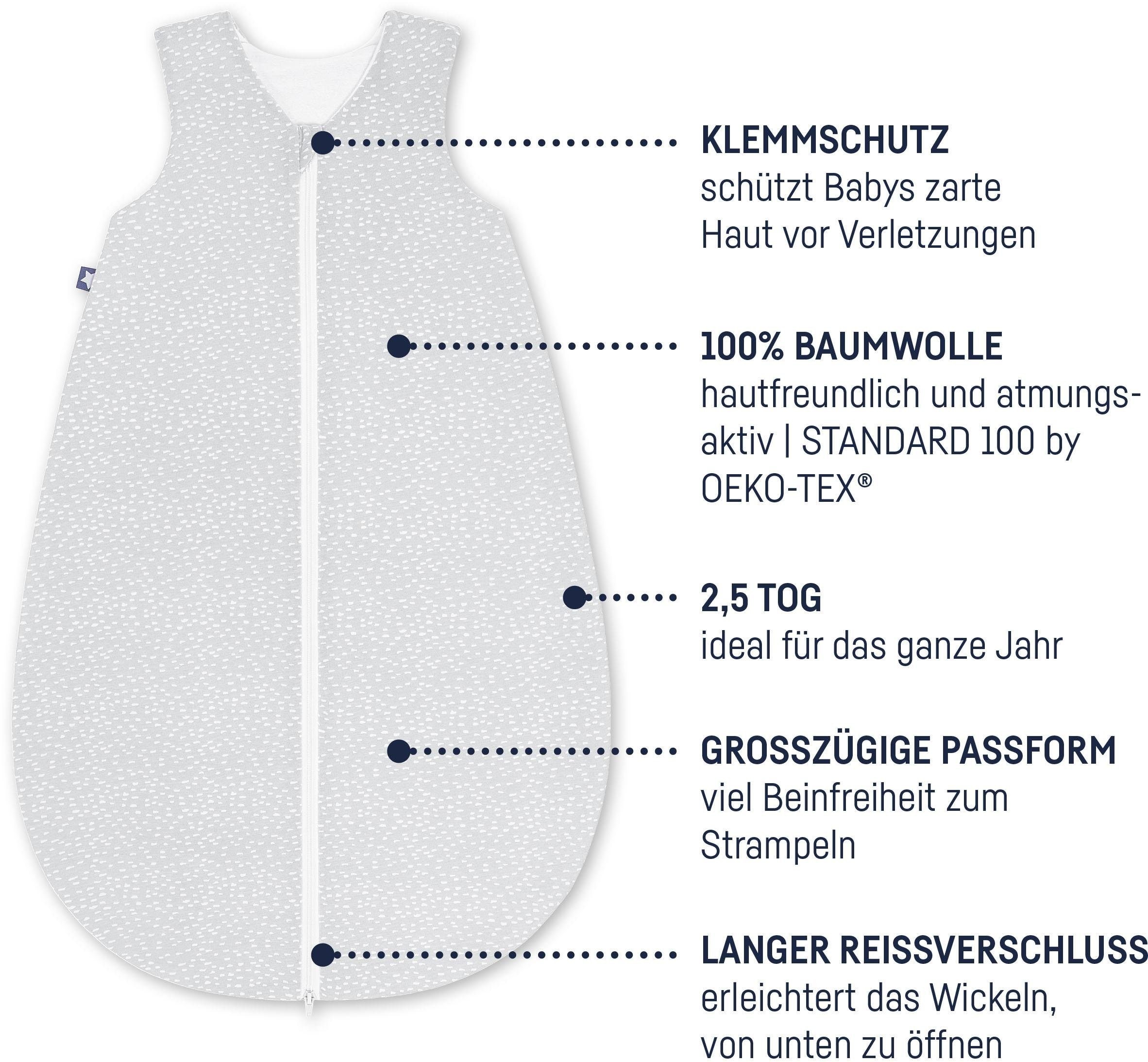 Julius Zöllner Babyschlafsack »Tiny Squares Grey«, (1 tlg.)