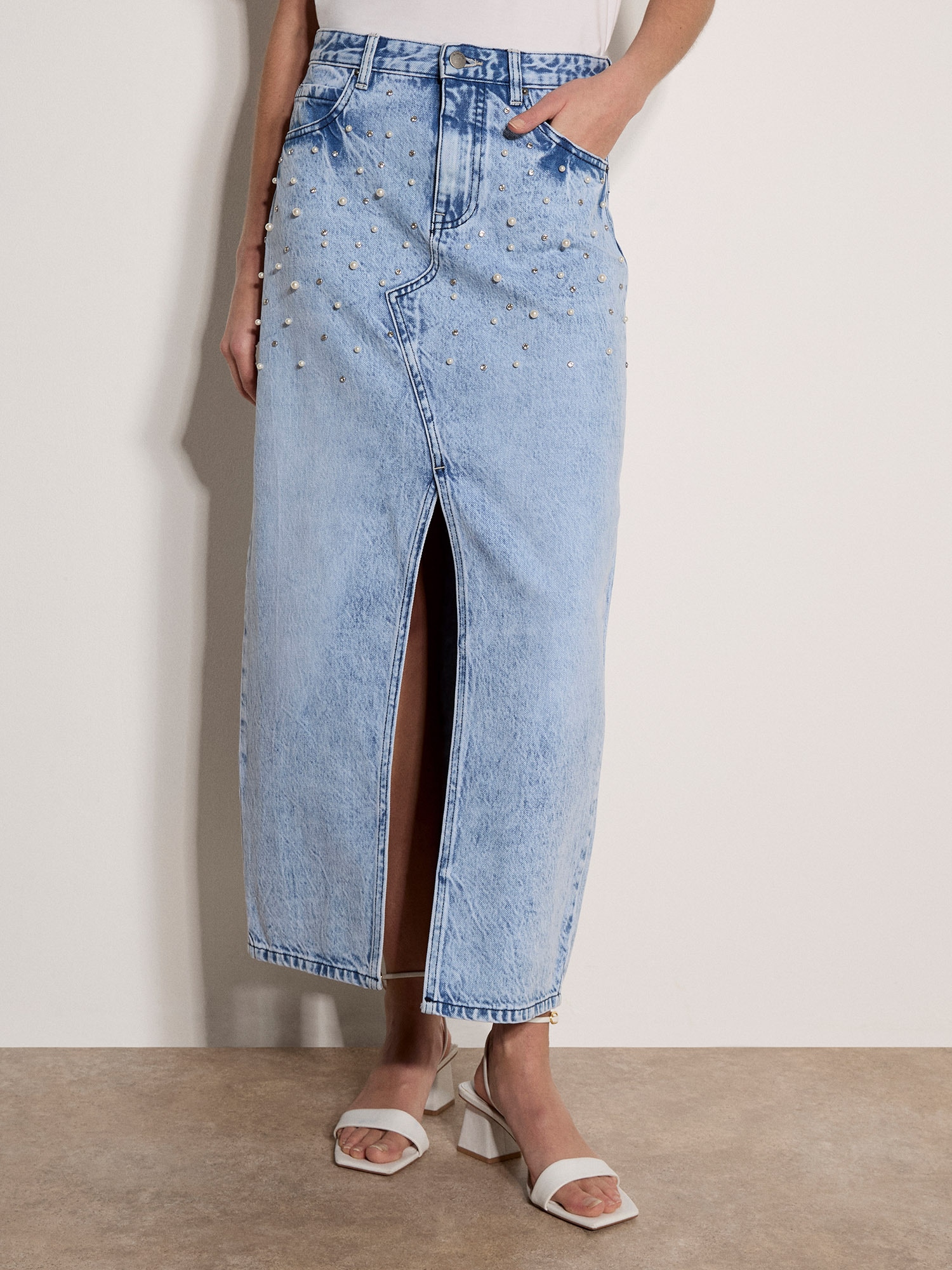 Apricot Jeansrock »Rock« mit Perlenverzierung