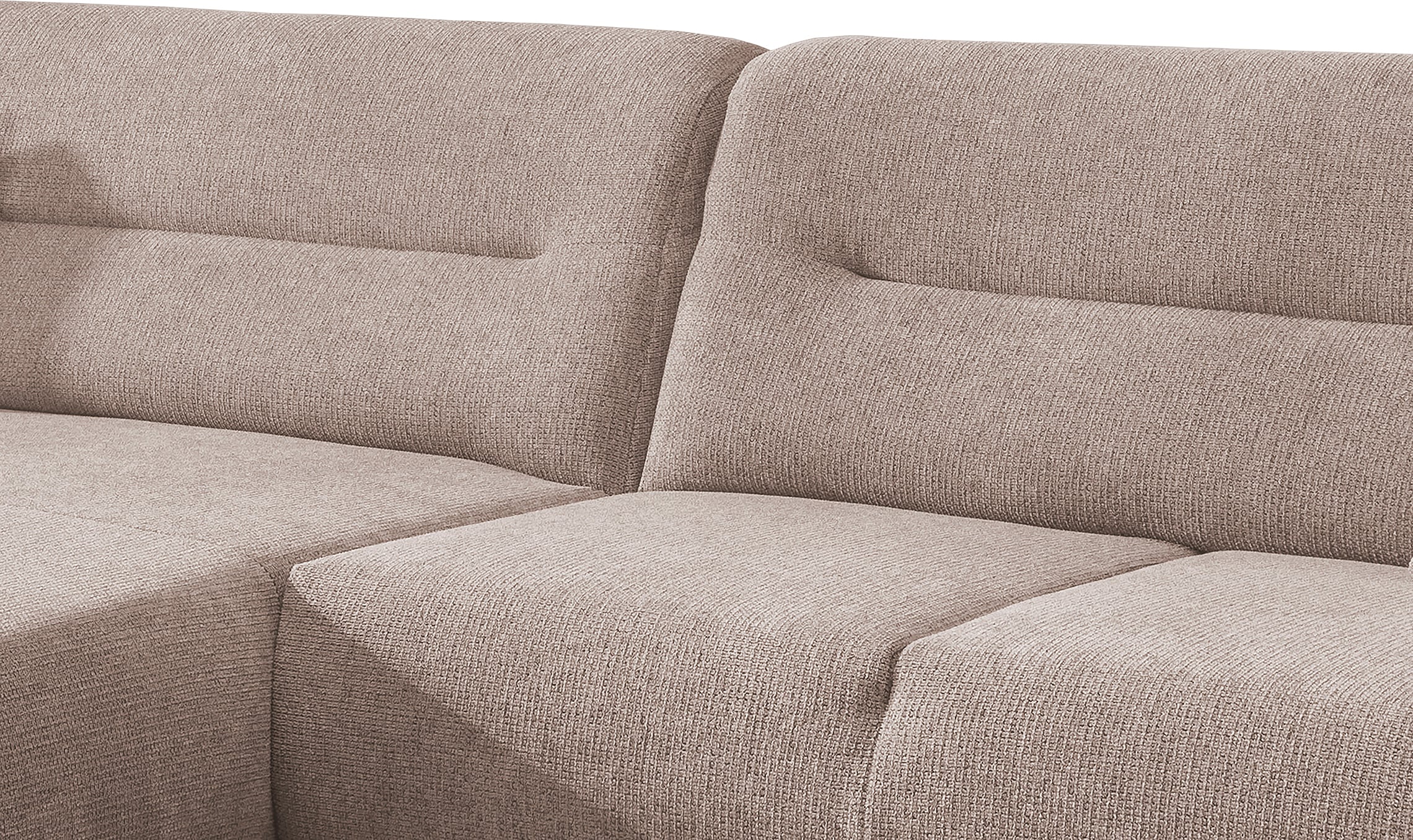 INOSIGN Ecksofa »Drago, elegant und zeitlos, komfortabel, Holzfuß, L-Form«, frei im Raum stellbar, inkl. 2 Zierkissen