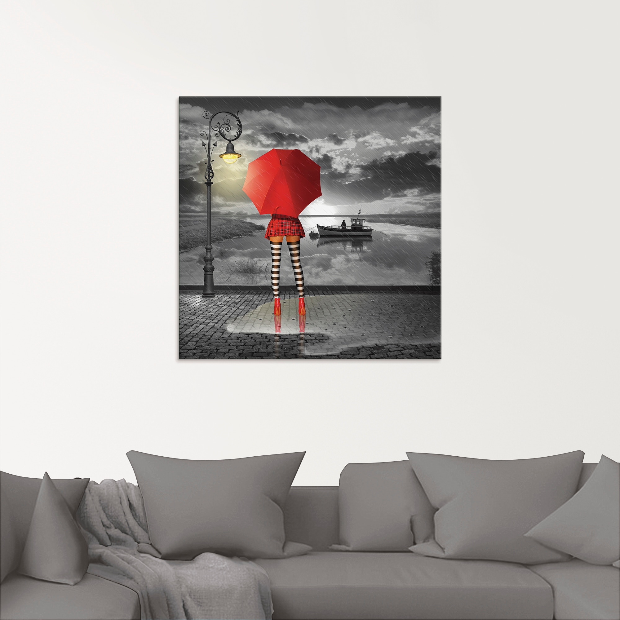 Artland Glasbild »Sonnige Aussichten«, Frau, (1 St.), in verschiedenen Größen