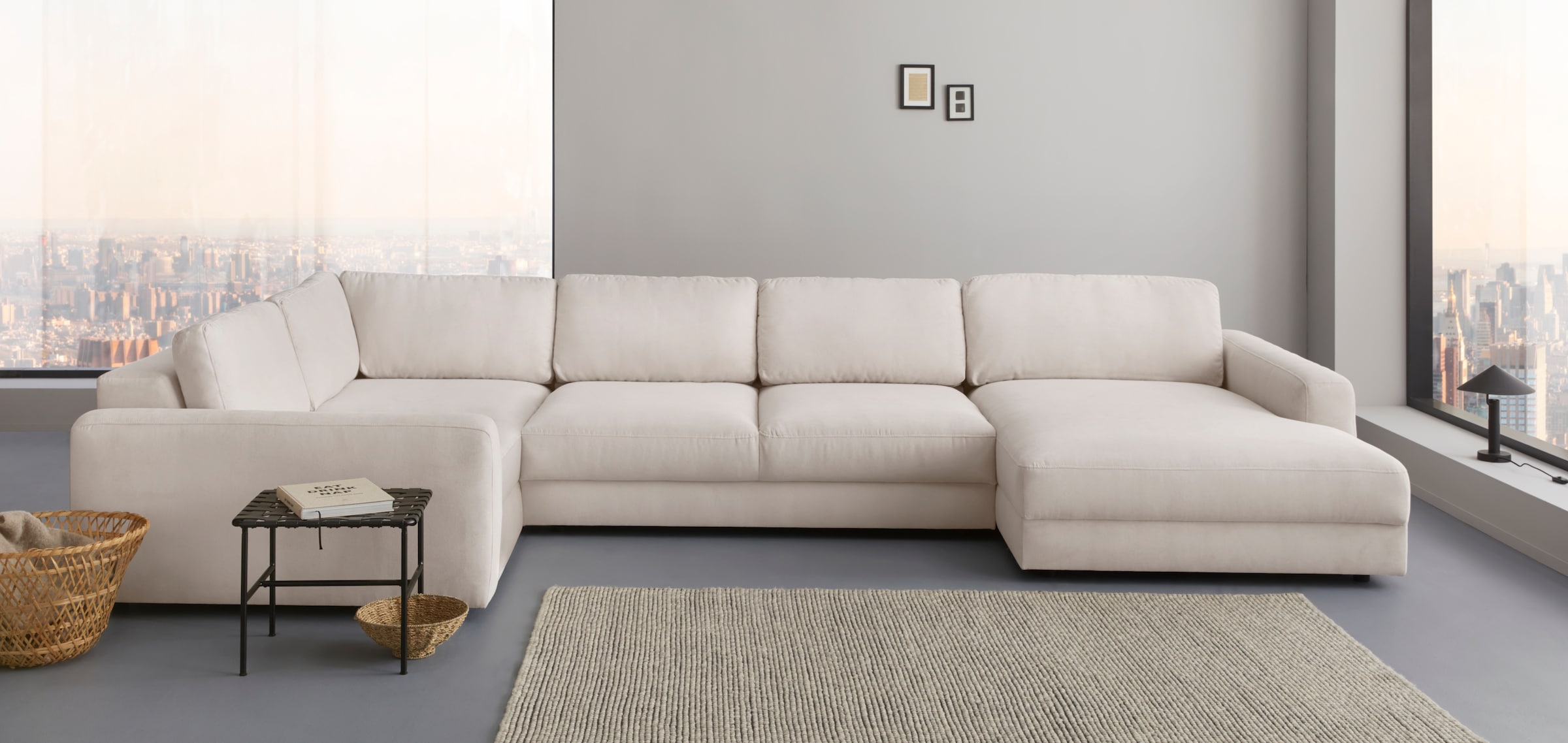 PLACES OF STYLE Wohnlandschaft »Bloomfield, Mega Polsterecke, Breite 390cm, viel Platz, U-Form« In verschiedenen Größen bestellbar