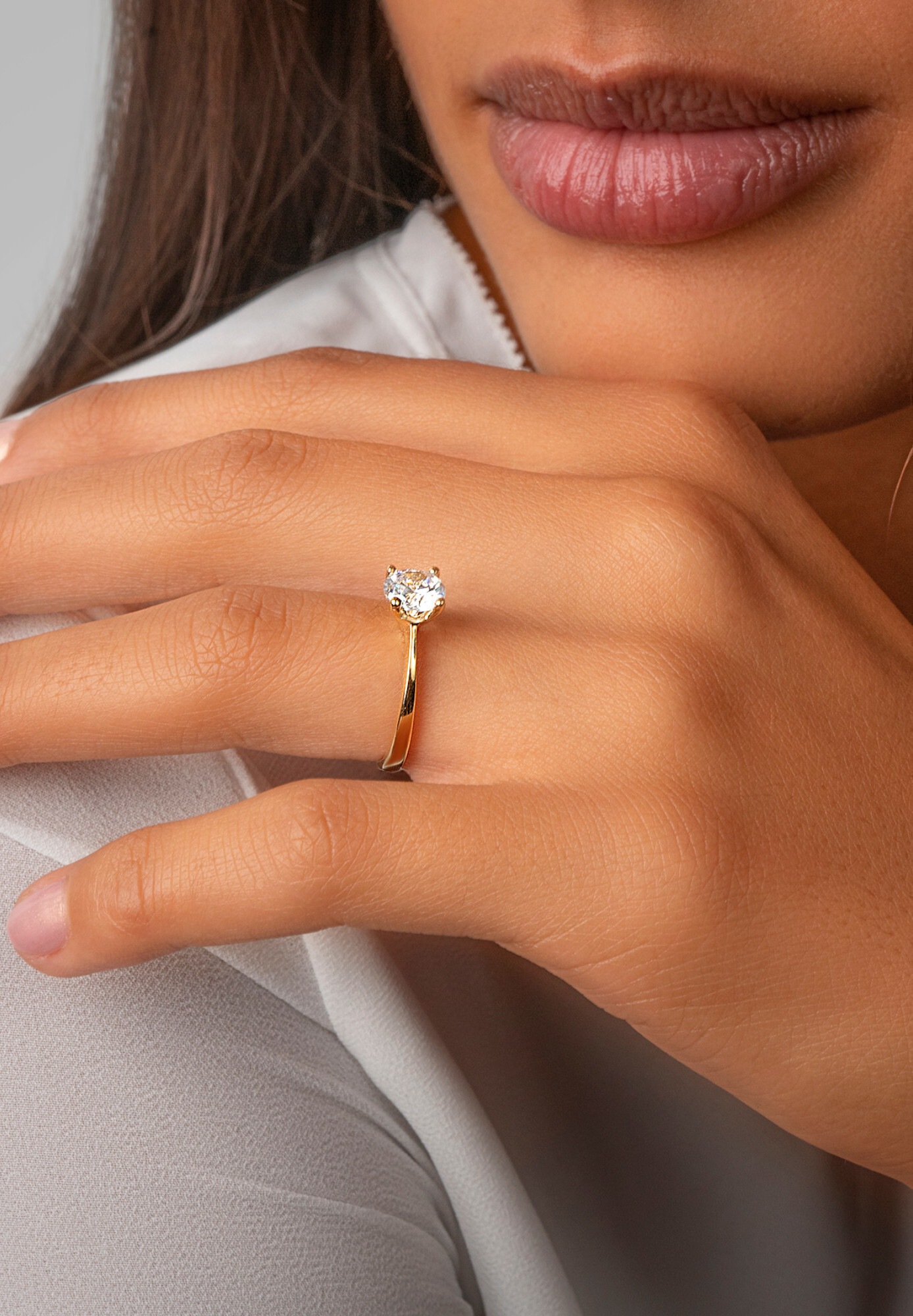 ONE ELEMENT Goldring »Zirkonia Ring aus 333 Gelbgold«