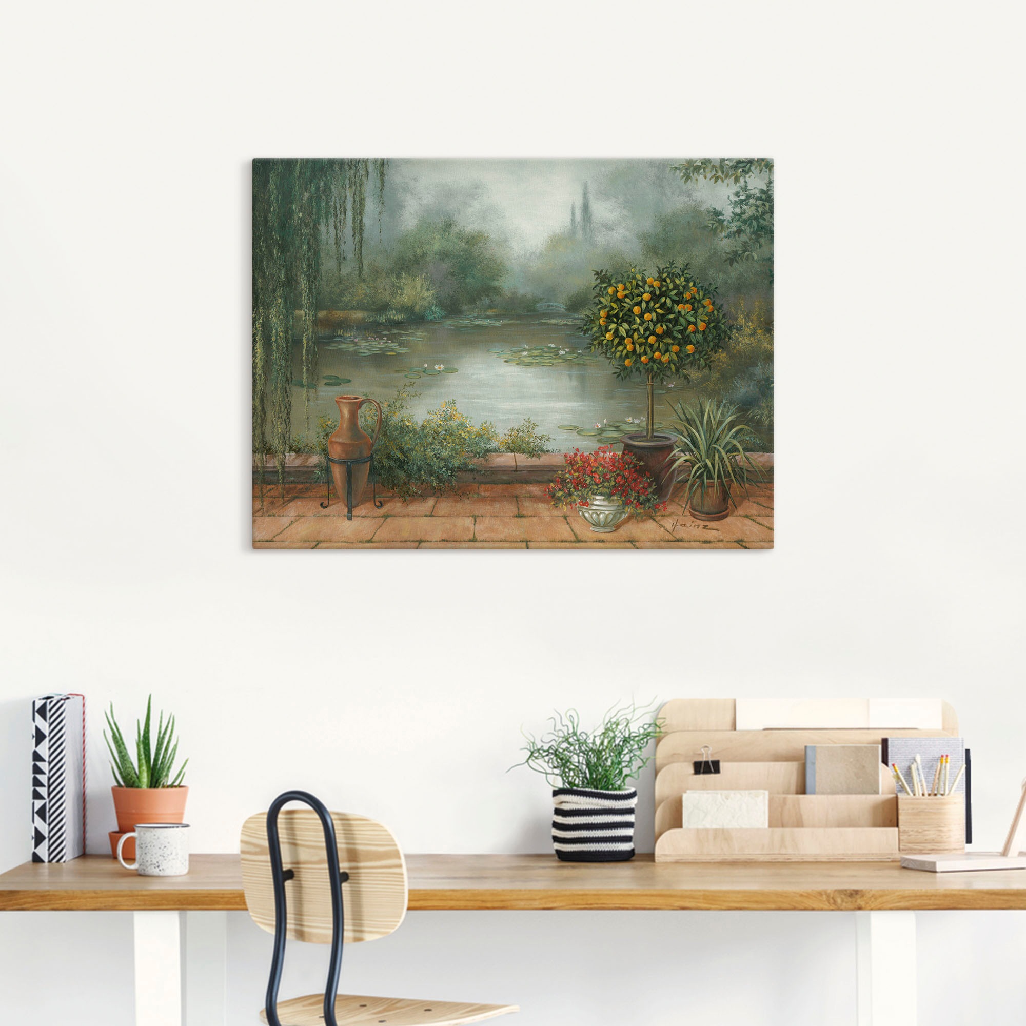 Artland Wandbild »Terrasse am See«, Gewässer, (1 St.), als Alubild, Leinwandbild, Wandaufkleber oder Poster in versch. Größen