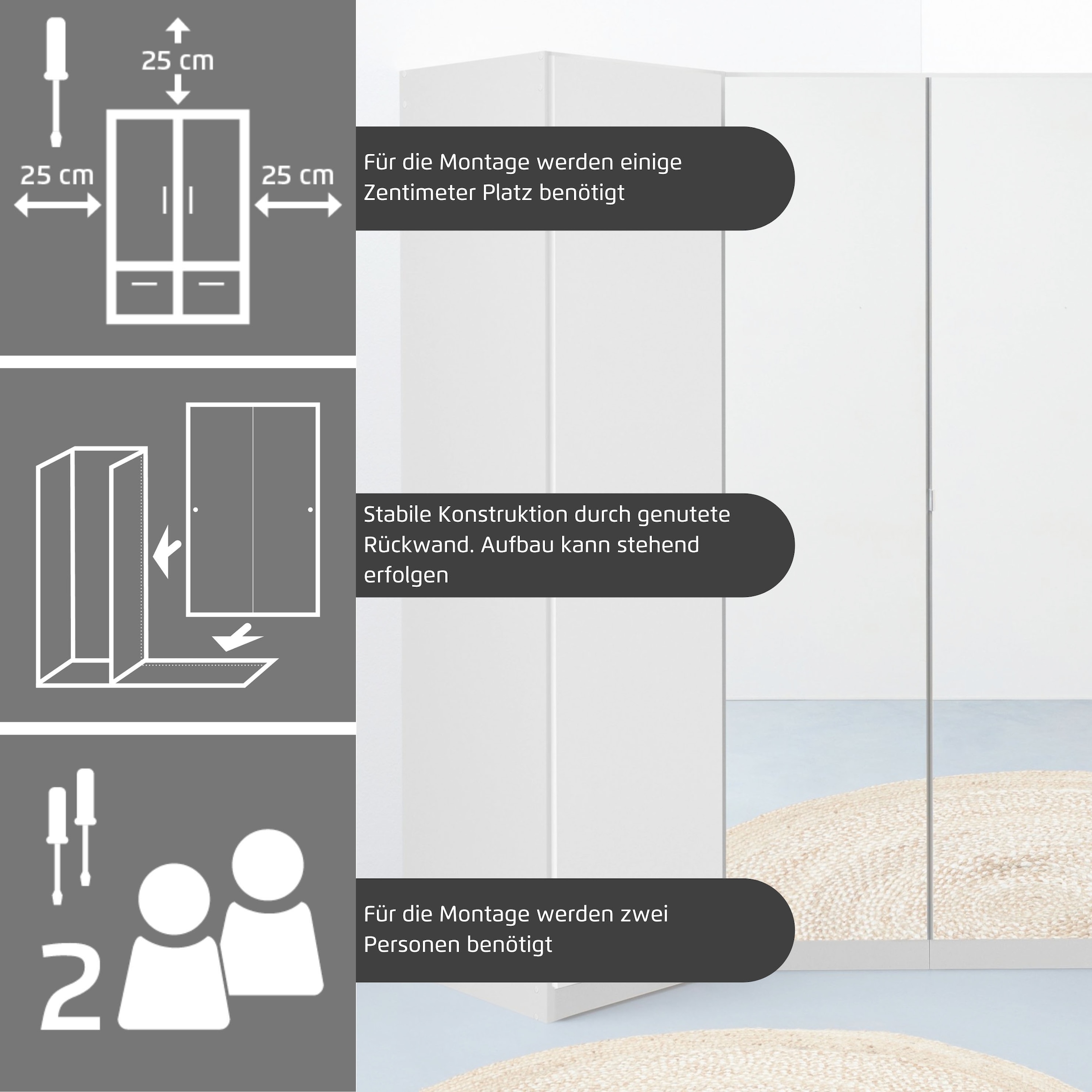 INOSIGN BY RAUCH Schrank-Set »Kleiderschrank Schrank Garderobe Wäscheschrank VANDOR«, 5-türig mit viel Stauraum, Schränke einzeln stellbar MADE IN GERMANY