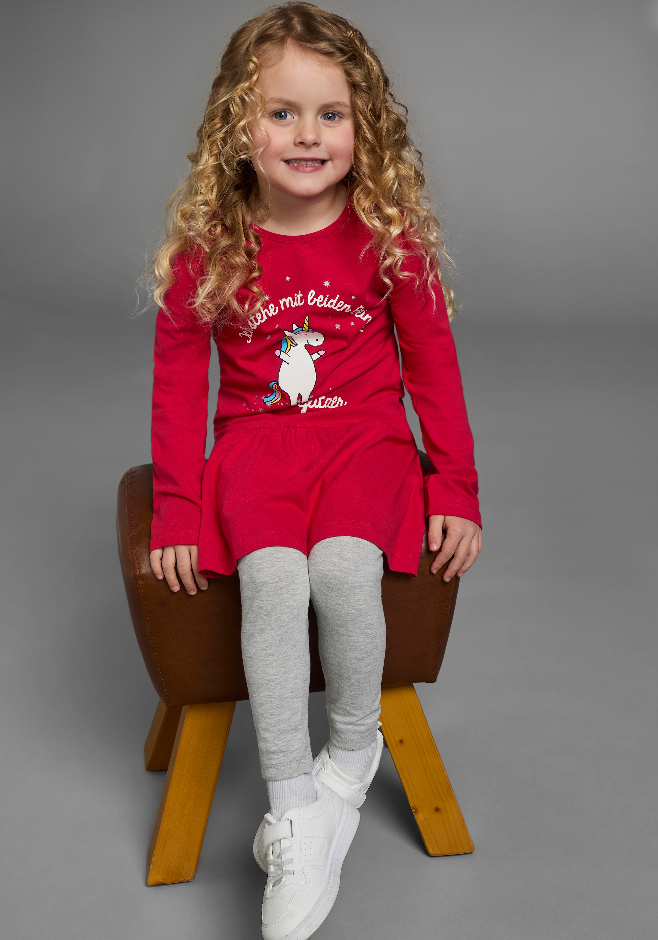 KIDSWORLD Jerseykleid »Einhorn«, festliche Anlässe, kniefreie Länge, aus Baumwollmischung