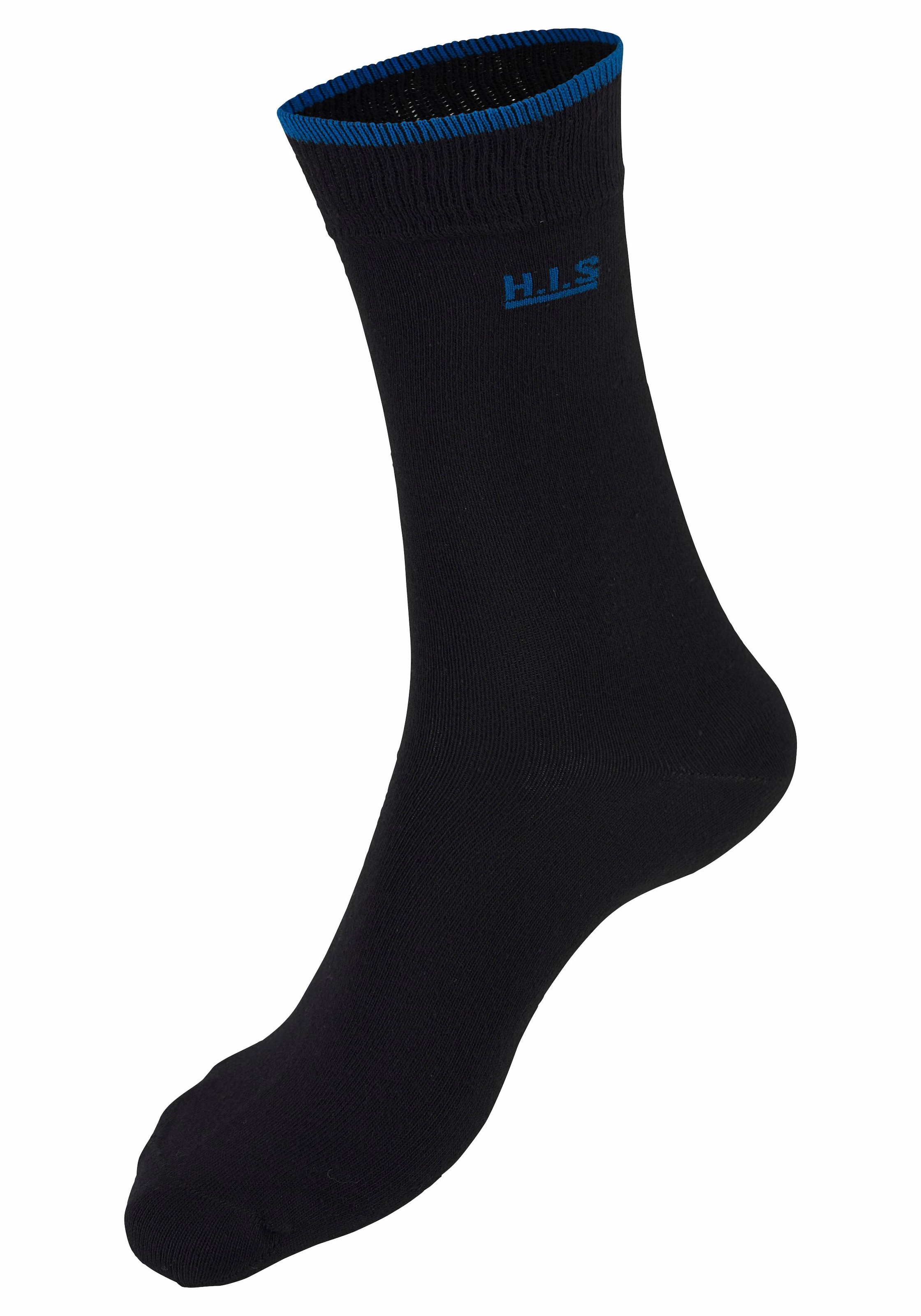 H.I.S Socken, (Packung, 7 Paar), mit farbigen Bündchen