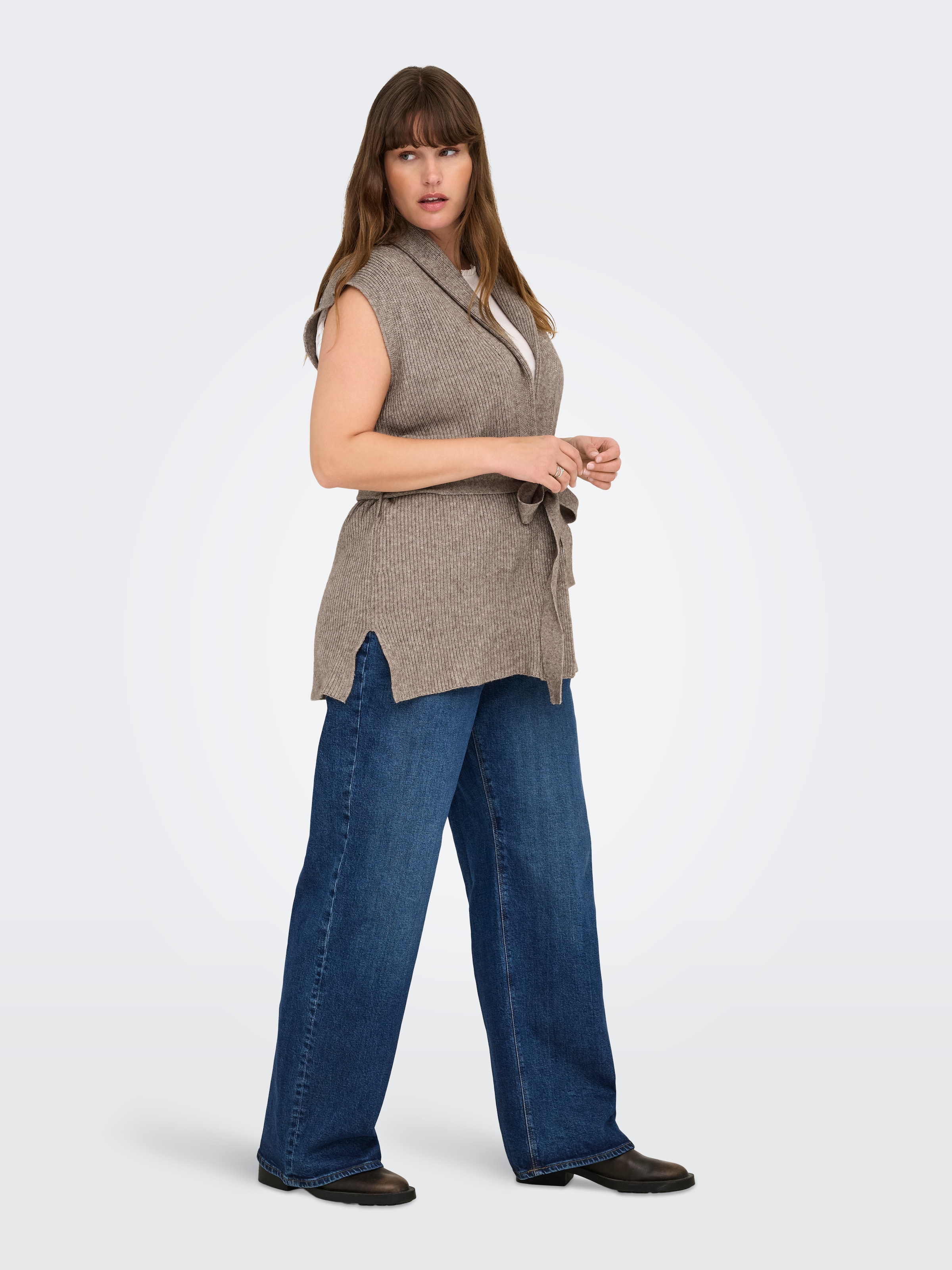 ONLY CARMAKOMA Strickweste »CARKATIA SL RIB WRAP VEST KNT«